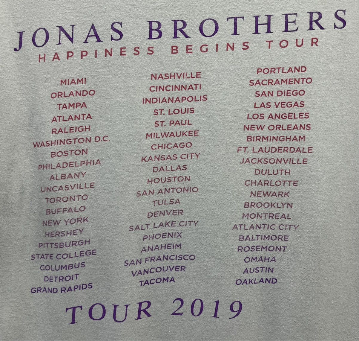 Band Tees × Gildan GILDAN SOFTSTYLE JONAS BROTHERS HAPPINESS BEGINS TOUR SHIRT Size US M / EU 48-50 / 2 - 5 Thumbnail