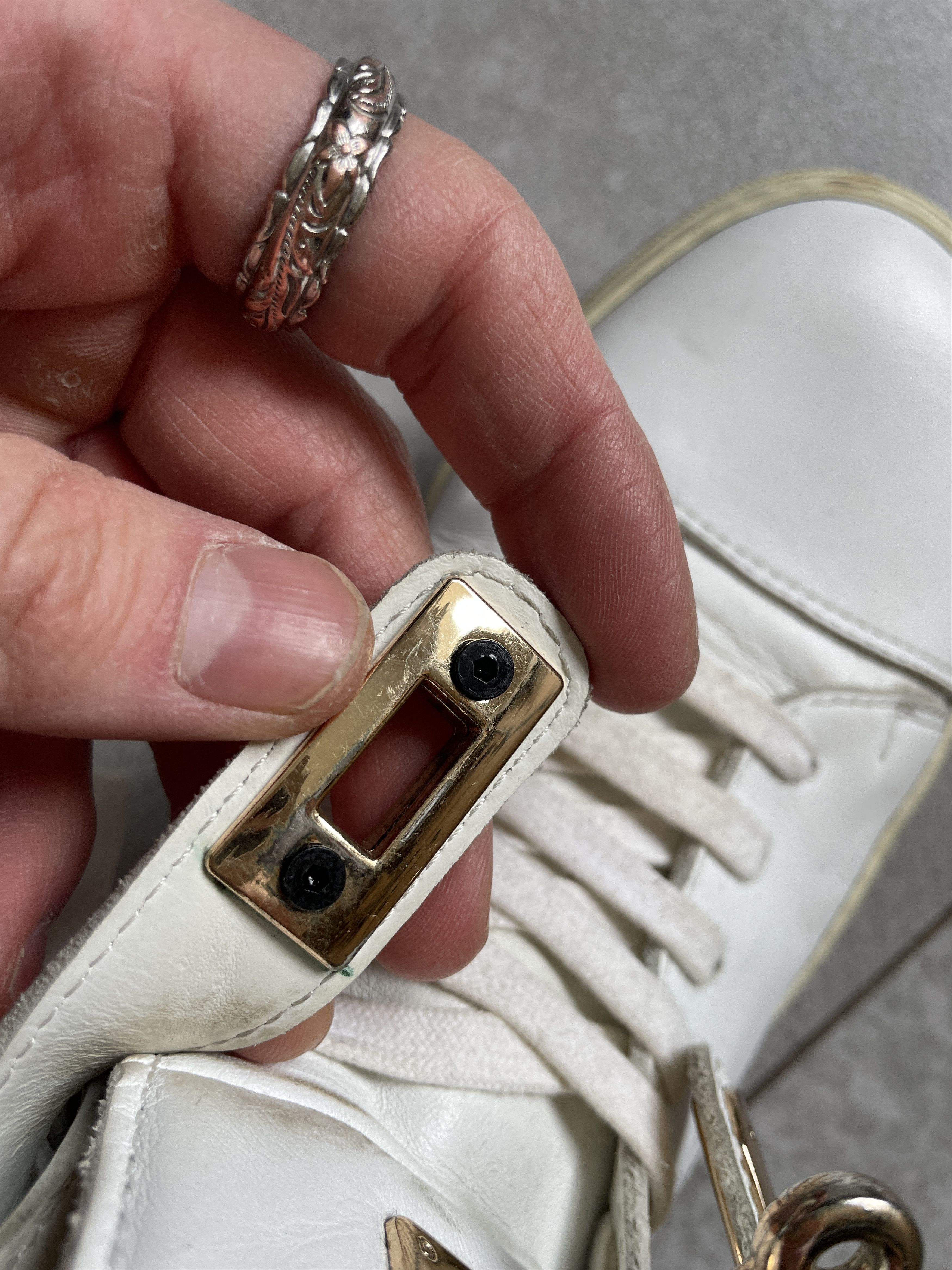 Balenciaga MICHALSKY ARENA TYPE WHITE LEATHER STRAP VELCRO HI TOPS Size US 8 / EU 41 - 15 Thumbnail