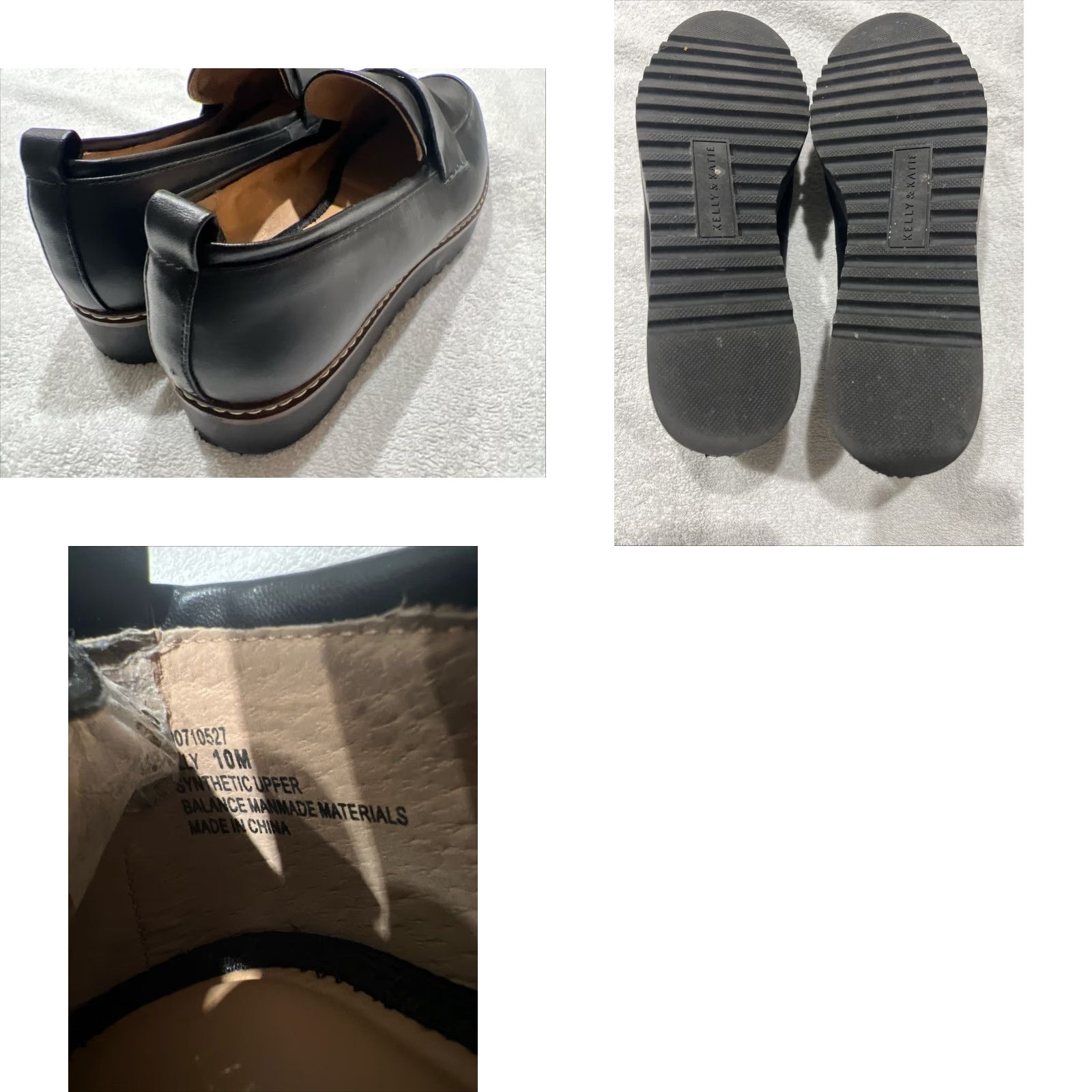 Vintage KELLY & KATIE Loafers Ally 10M Black Platform Chunky Penny Preppy Size US 10 / IT 40 - 8 Thumbnail