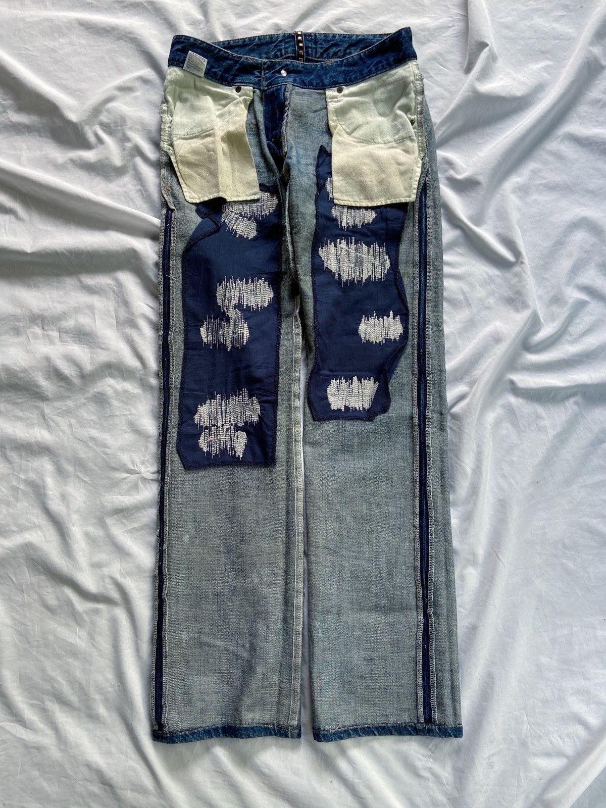 PPFM COOK JEANS #E99 DISTRESSED PUNK DENIM Size US 31 - 20 Thumbnail
