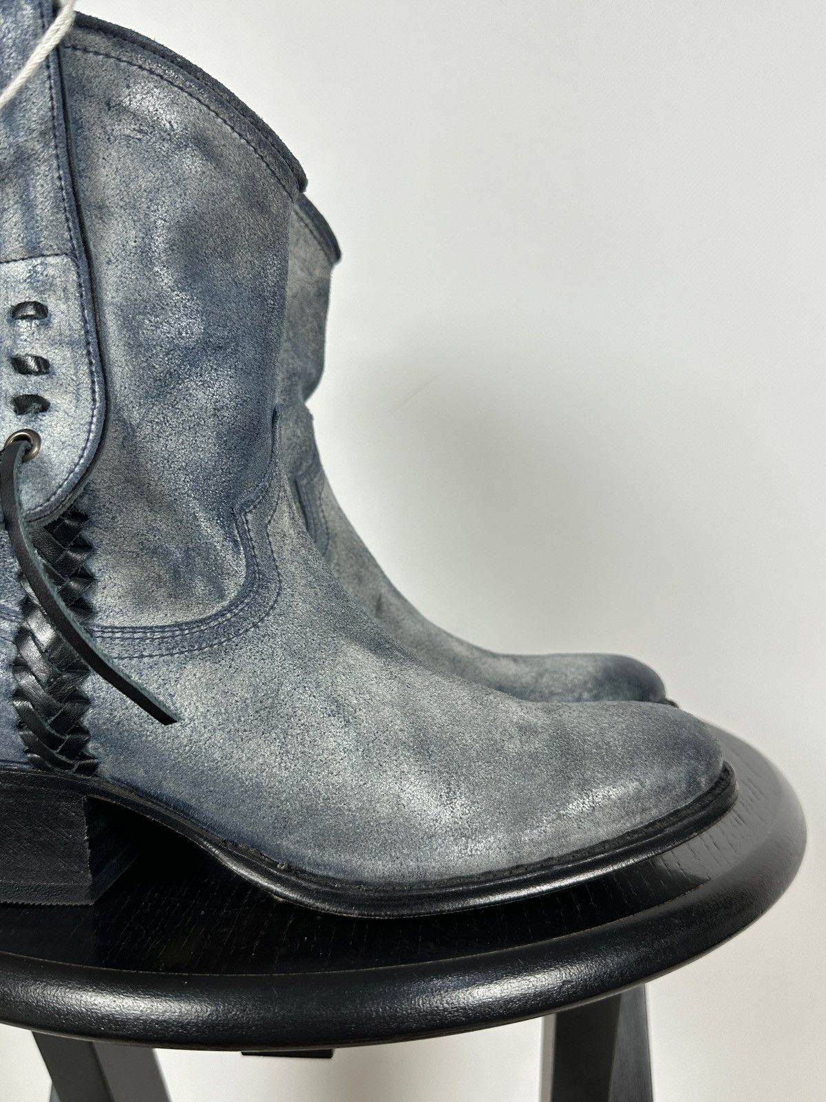 Sendra Sendra Dr.Adams Blue Leather Cowboy Biker Ankle Boots Size US 6 / IT 36 - 14 Thumbnail