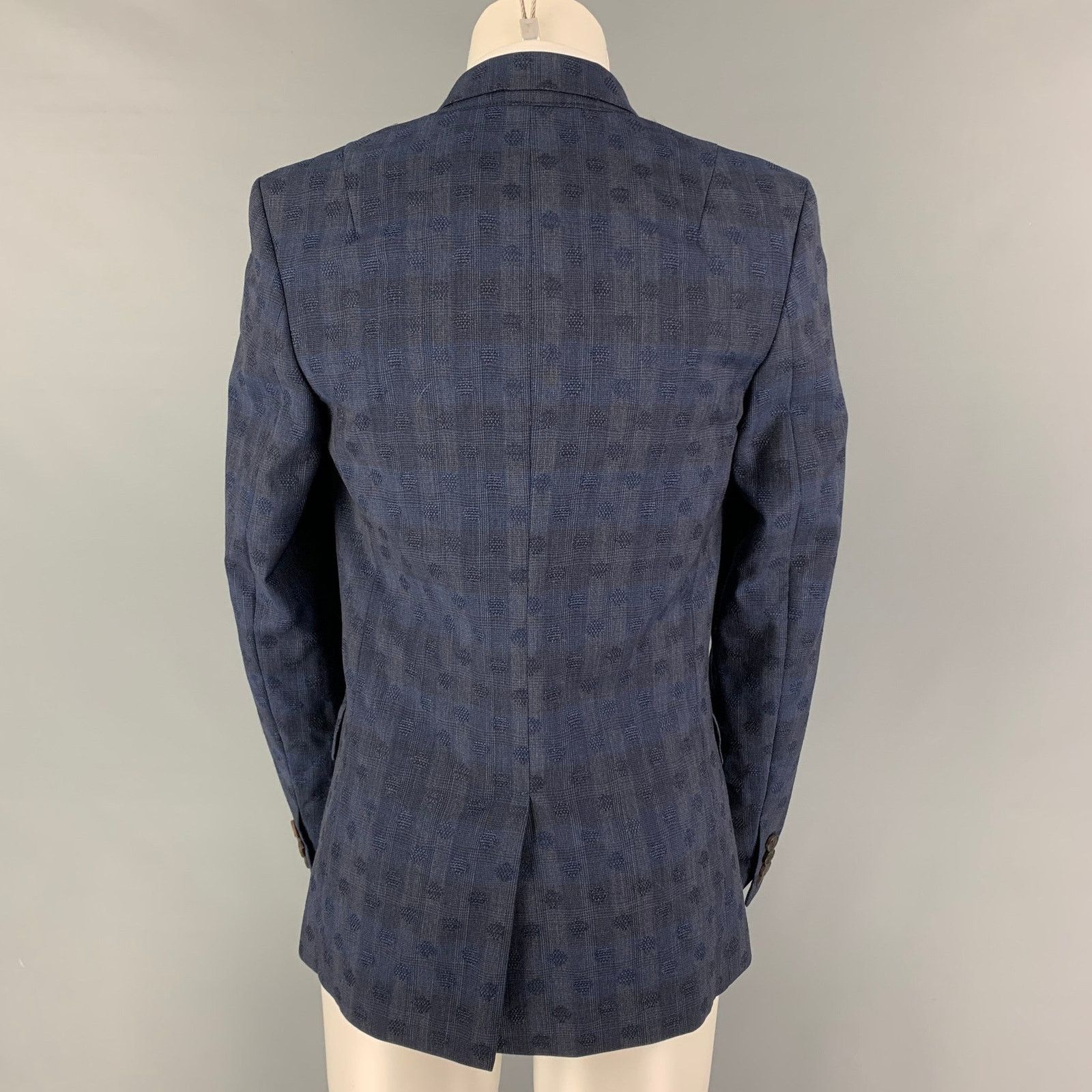 Paul Smith Size S Navy Pattern Notch Lapel Jacket Blazer Size S / US 4 / IT 40 - 3 Thumbnail