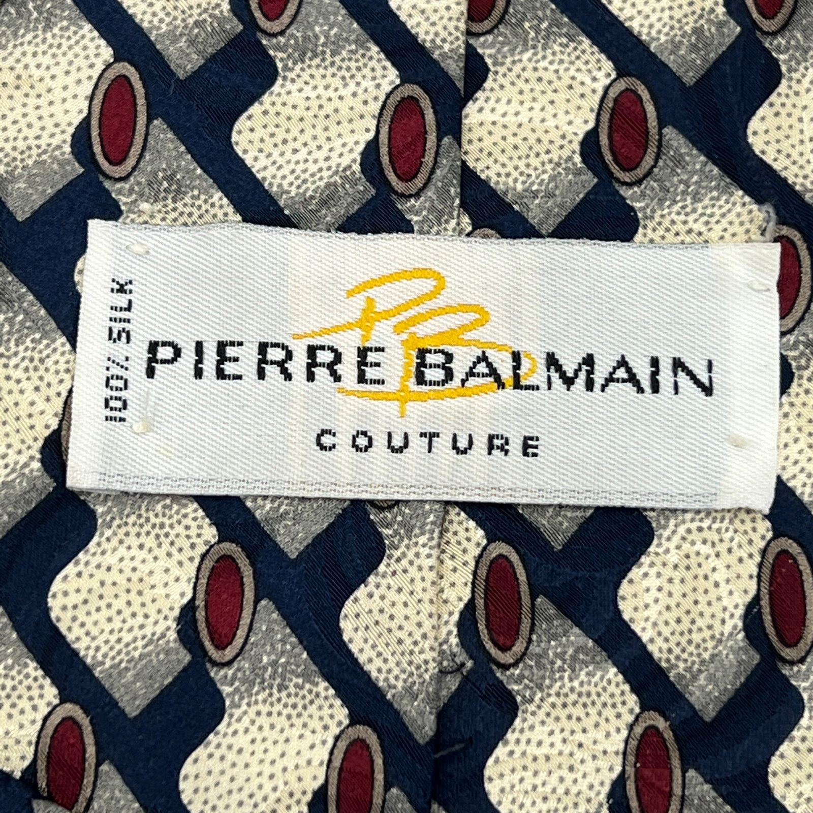 Pierre Balmain Balmain Abstract Silk Tie Navy Blue Motif Size ONE SIZE - 3 Thumbnail