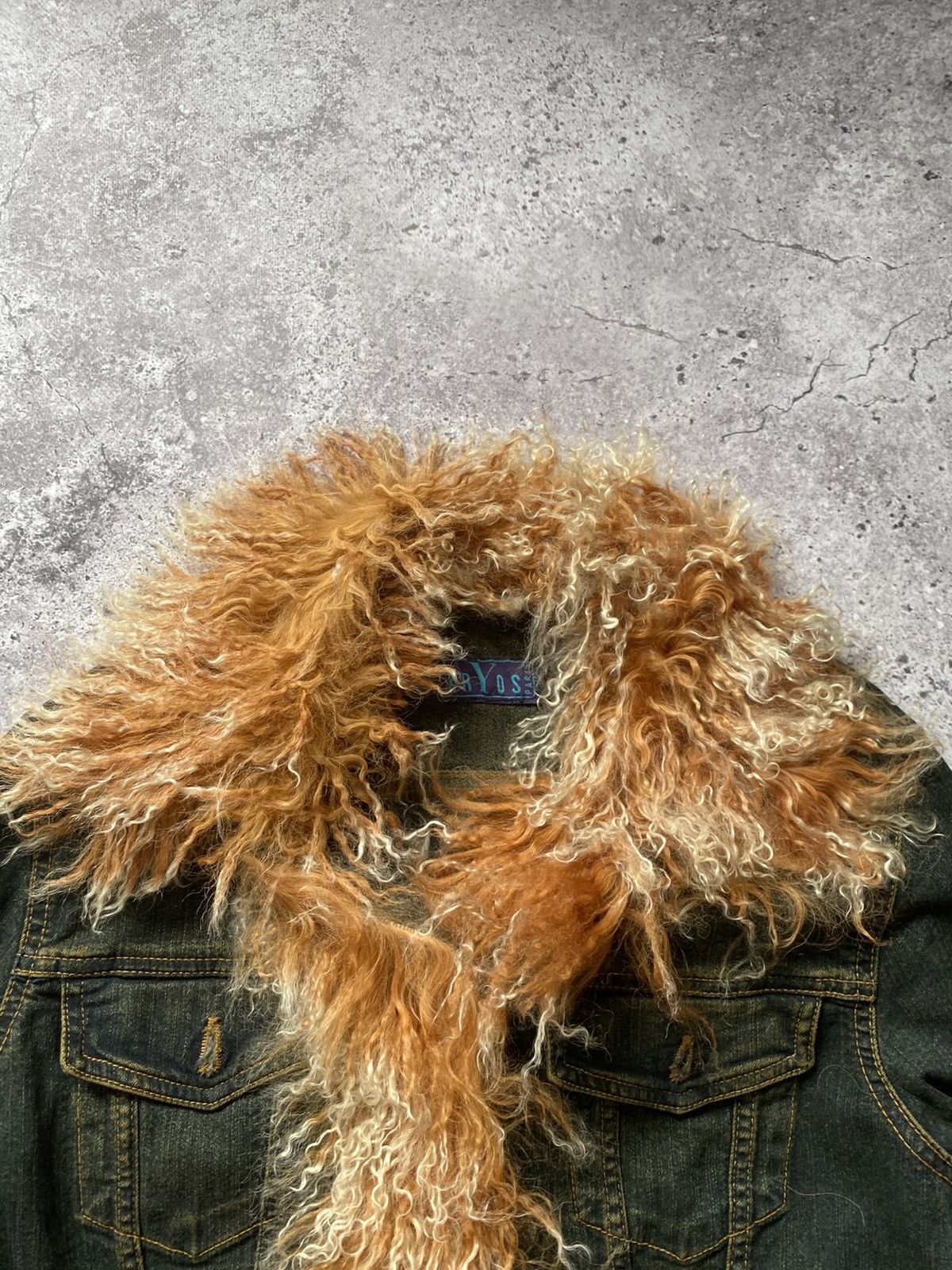 Other Vintage 90s Kryos Paris Blue Denim Jacket Faux Fur Y2K Sz 40 Size M / US 6-8 / IT 42-44 - 3 Thumbnail