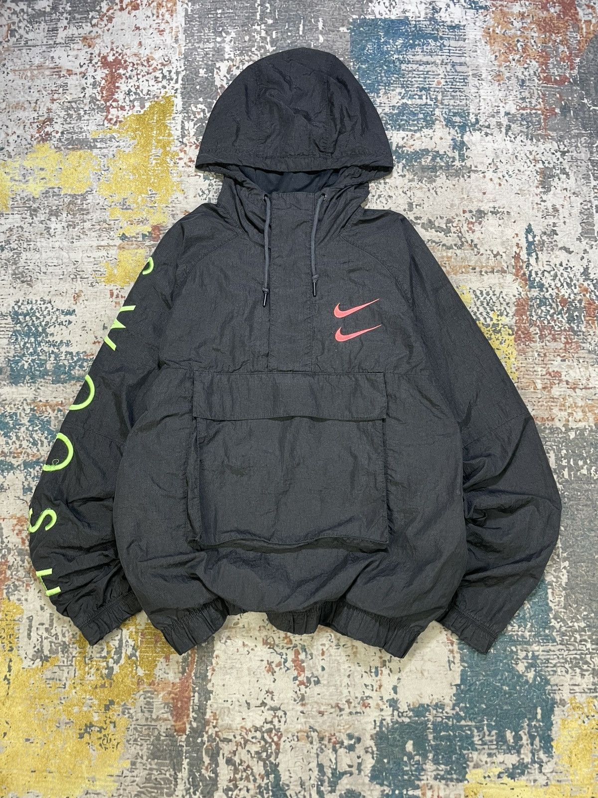 Nike Nike Double Swoosh Half Zip Pullover Anorak Size US XL / EU 56 / 4 - 1 Thumbnail