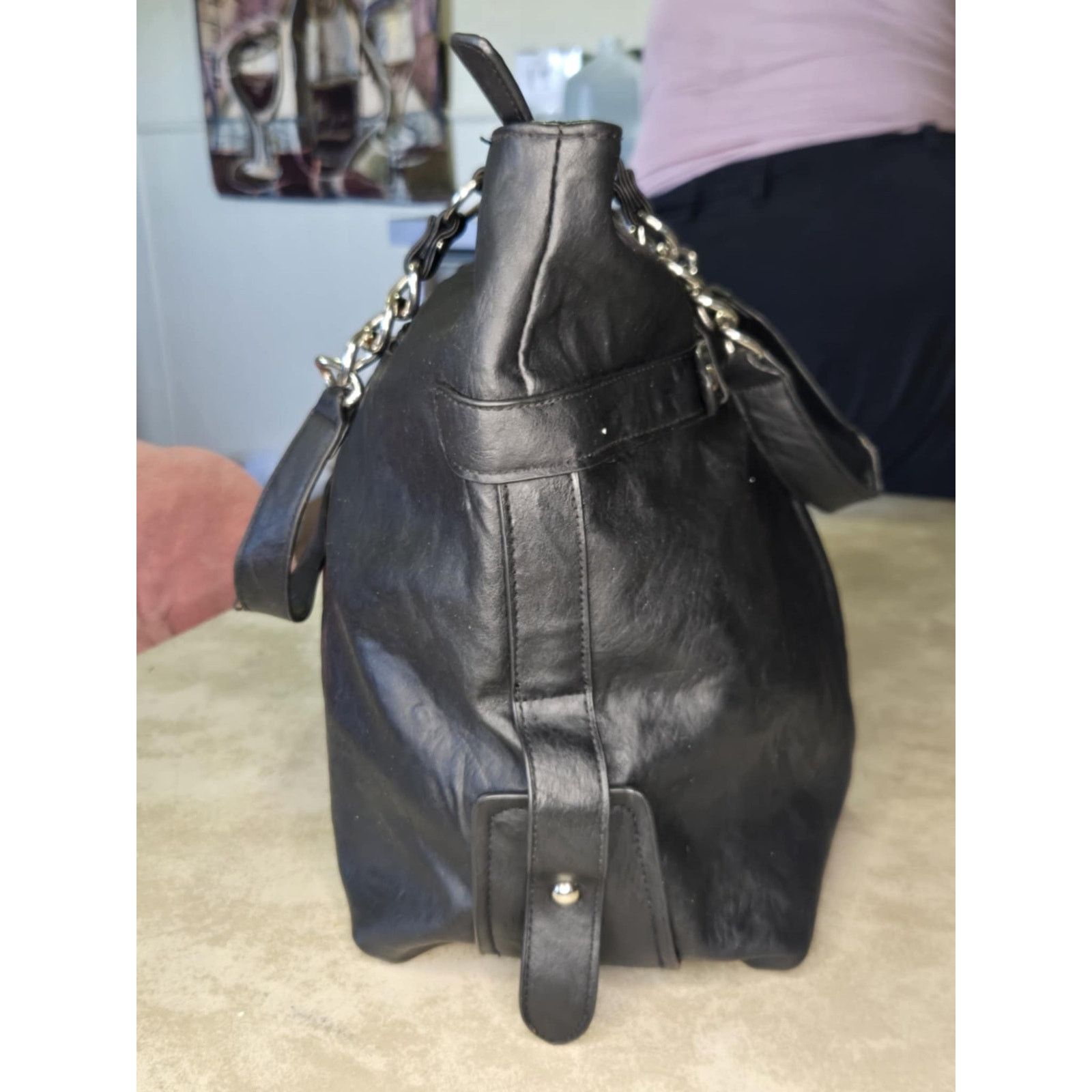 Kenneth Cole Kenneth Cole Reaction black leather chain and leather strap Size ONE SIZE - 7 Thumbnail