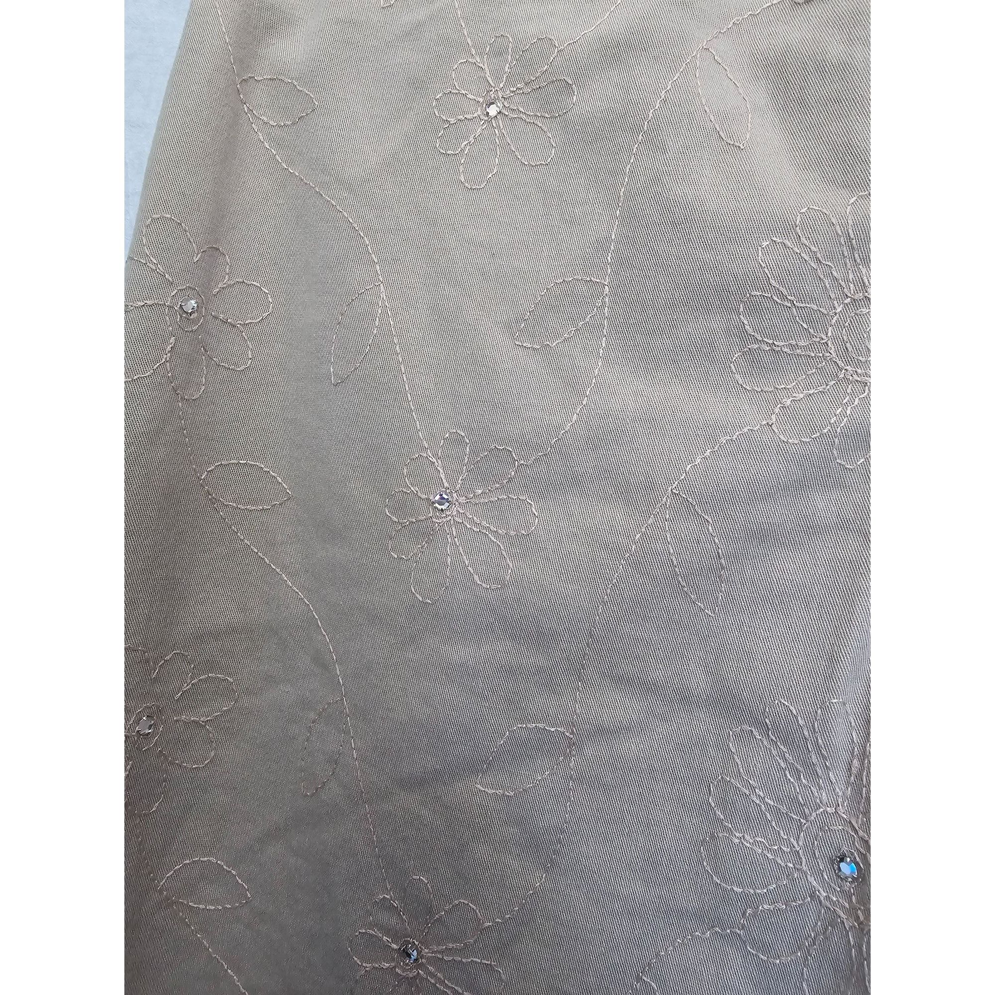 Other P.K. Maks Beige Embroidered Floral Pants Size 14 Women's Cot Size 36" / US 14 / IT 50 - 5 Thumbnail
