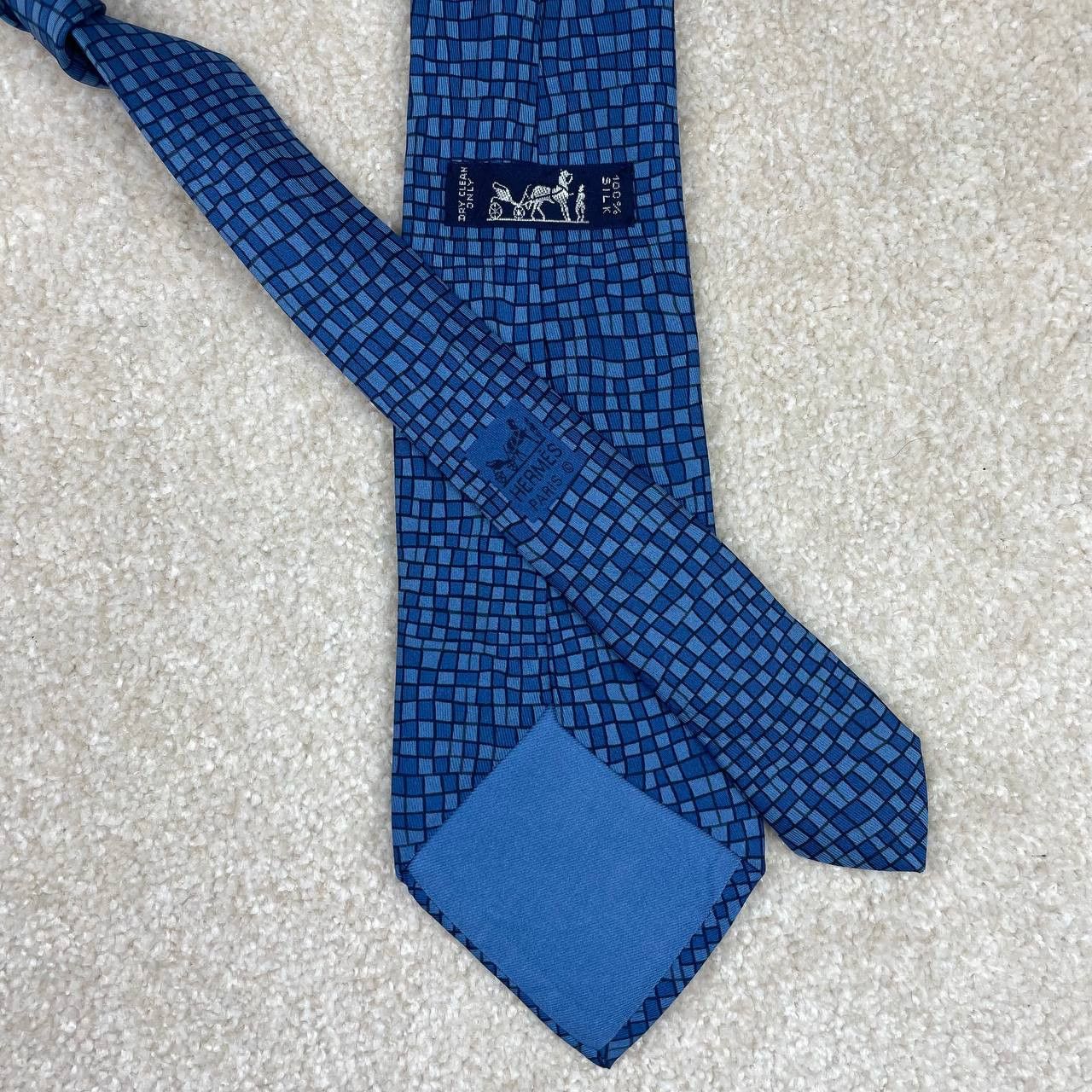 Hermes Hermes Silk Tie 7679 TA Squares Size ONE SIZE - 2 Thumbnail