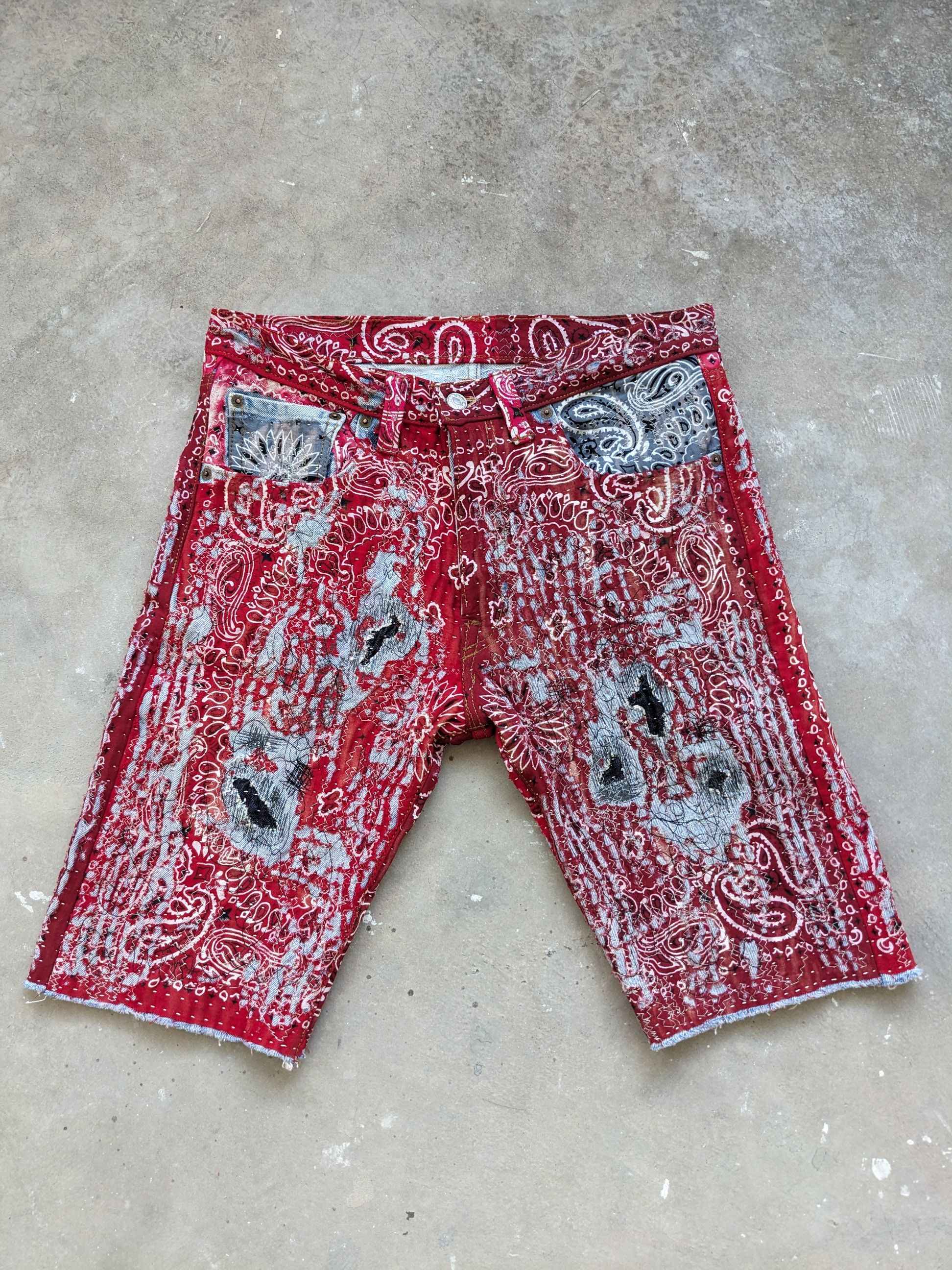 Vintage Levis 501 Bandana Boro Inspired Proleta Re Art