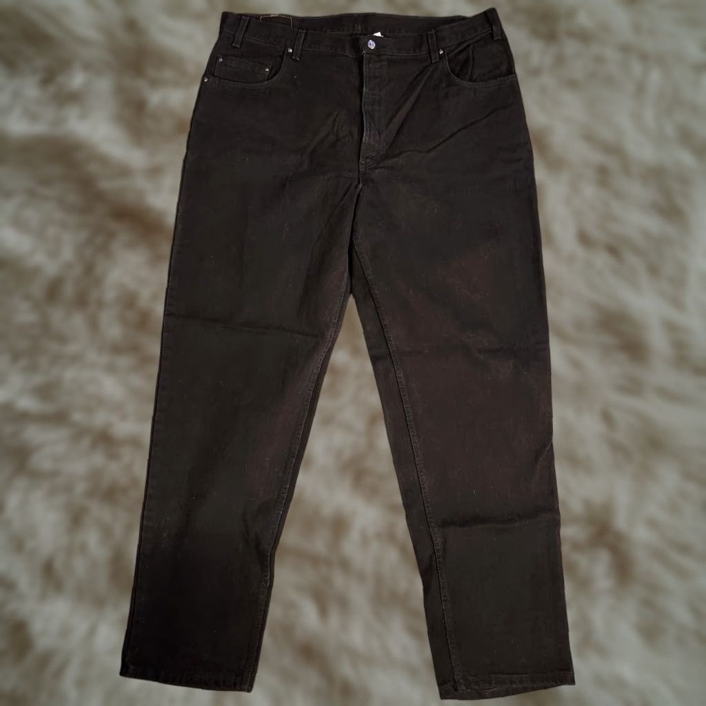 Levi's VINTAGE Levi's 545 Jeans Black 90s USA Big & Tall Mens 44x34 Distressed Tapered Loose Fit Denim Cotton Shorts? Size US 44 / EU 60 - 1 Thumbnail