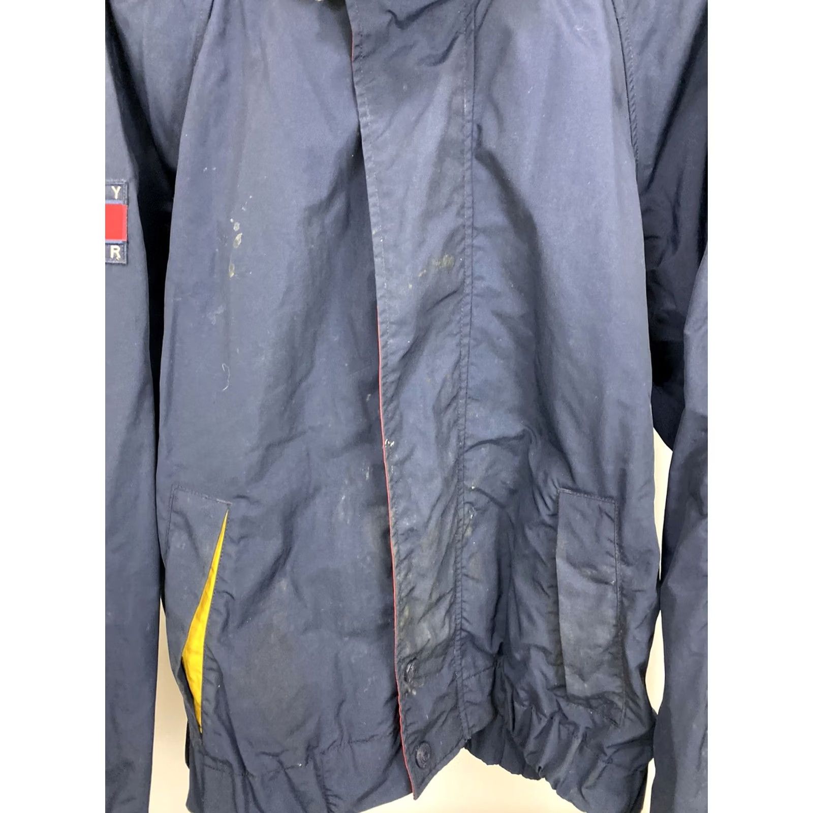 Tommy Hilfiger VTG Tommy Hilfiger Spell Out Flag Windbreaker Full Zip Hooded Jacket XL Mens Blue Red Yellow Size US XL / EU 56 / 4 - 7 Thumbnail