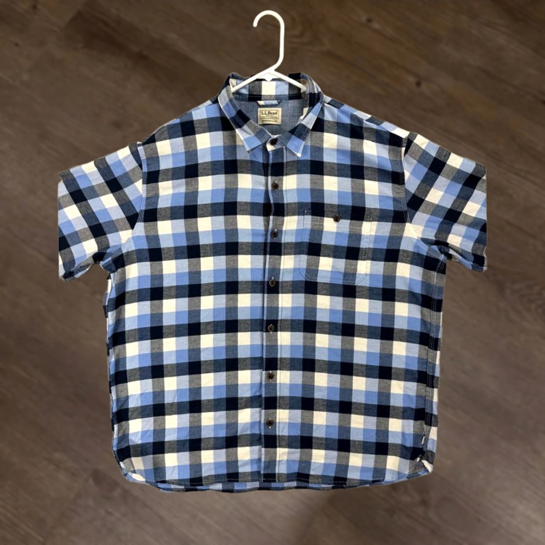 Vintage L.L. Bean Shirt Adult 2XL Blue Checkered Traditional Fit Flannel Button-Up Mens Shirt Size US XXL / EU 58 / 5 - 1 Thumbnail