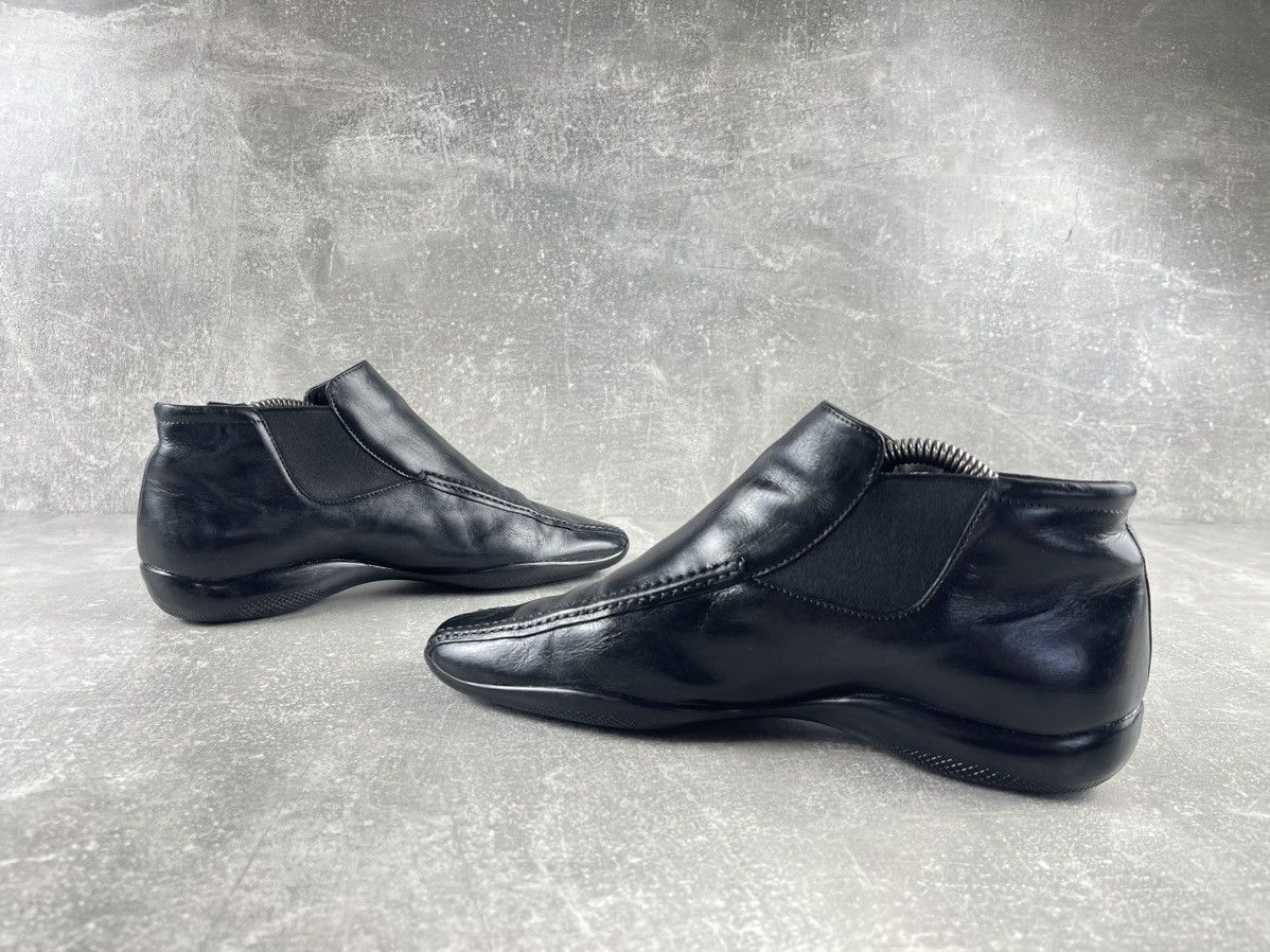 Prada Prada Ankle Leather Boots Black Slip On Buckle Size US 7.5 / IT 37.5 - 5 Thumbnail
