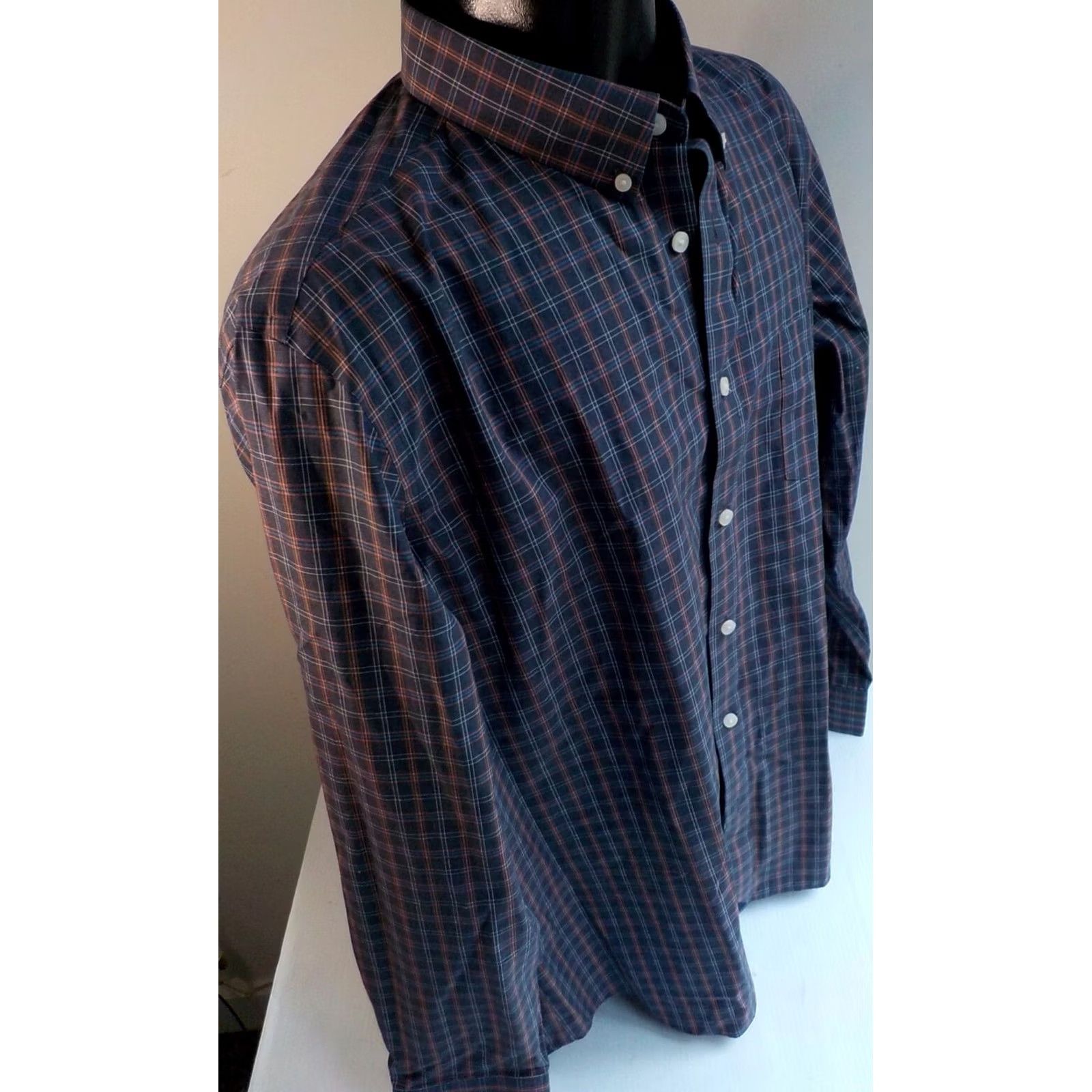 UNTUCKit UNTUCKit Plaid Button-Front LS Shirt SZ XXL Mens 100% Cotton Blue White Peach Pink Long Sleeve Size US XXL / EU 58 / 5 - 3 Thumbnail