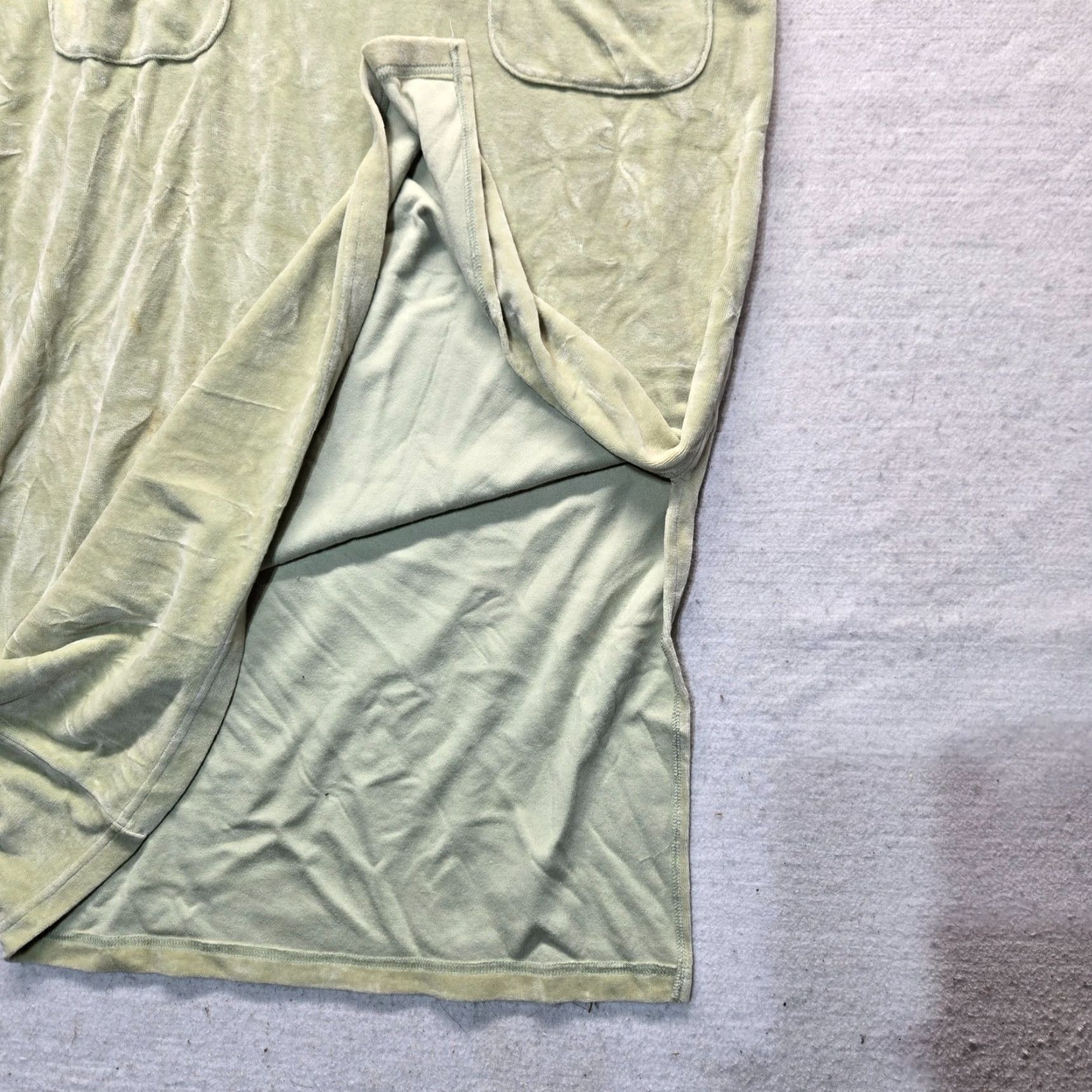 Olive Anne Lewin Robe Women Green Olive Kaftan Mock Neck Long Sleeve Button Front Size M Medium Adult Sleepwear Soft Polyester Viscose Fleece Size M / US 6-8 / IT 42-44 - 5 Thumbnail
