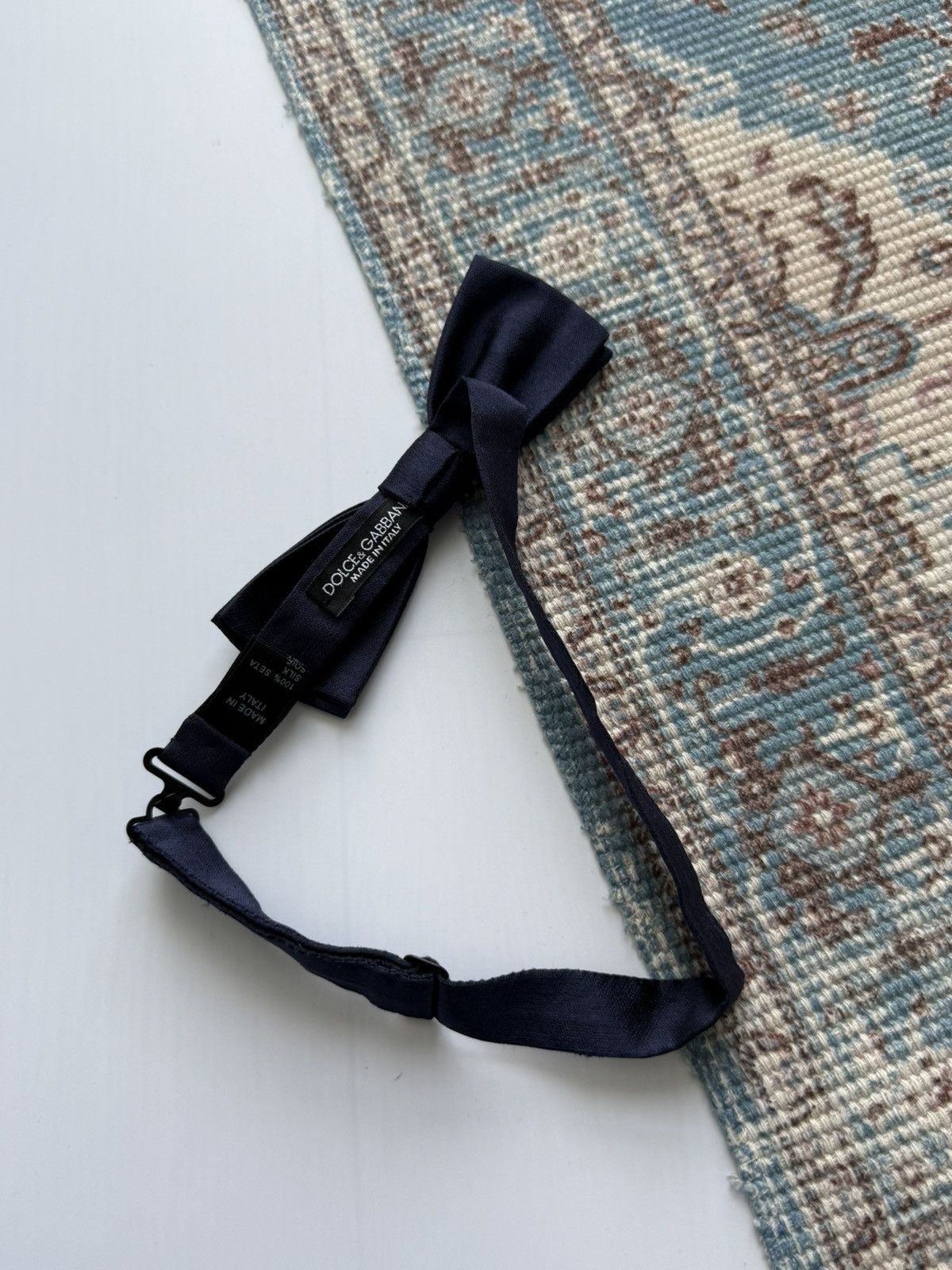 Dolce & Gabbana Dolce & Gabbana Silk Navy Men Bowtie Size ONE SIZE - 8 Thumbnail