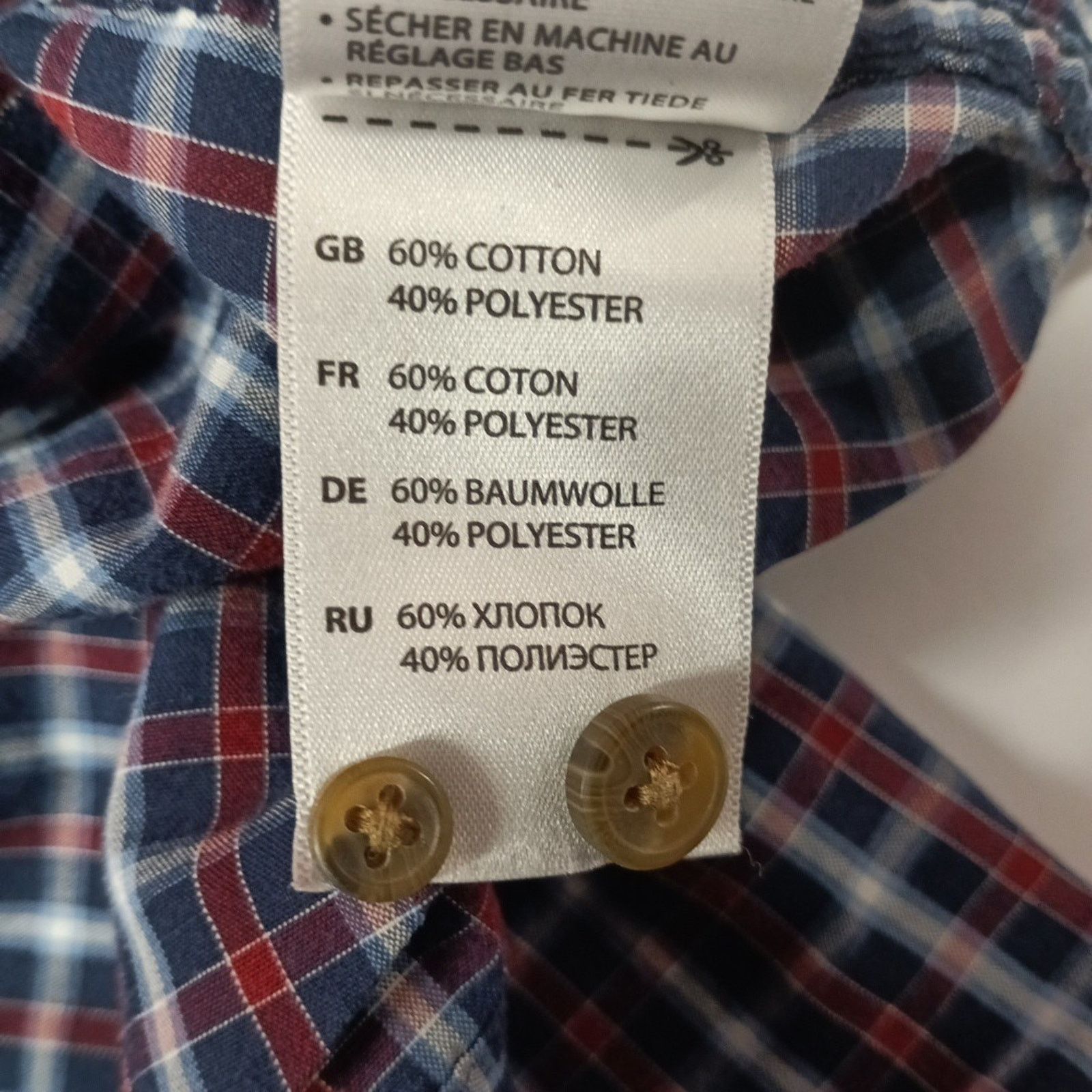 Other Harbor Bay Shirt Men's 2XL Multicolor Plaid Cotton Blend Size US XXL / EU 58 / 5 - 7 Thumbnail