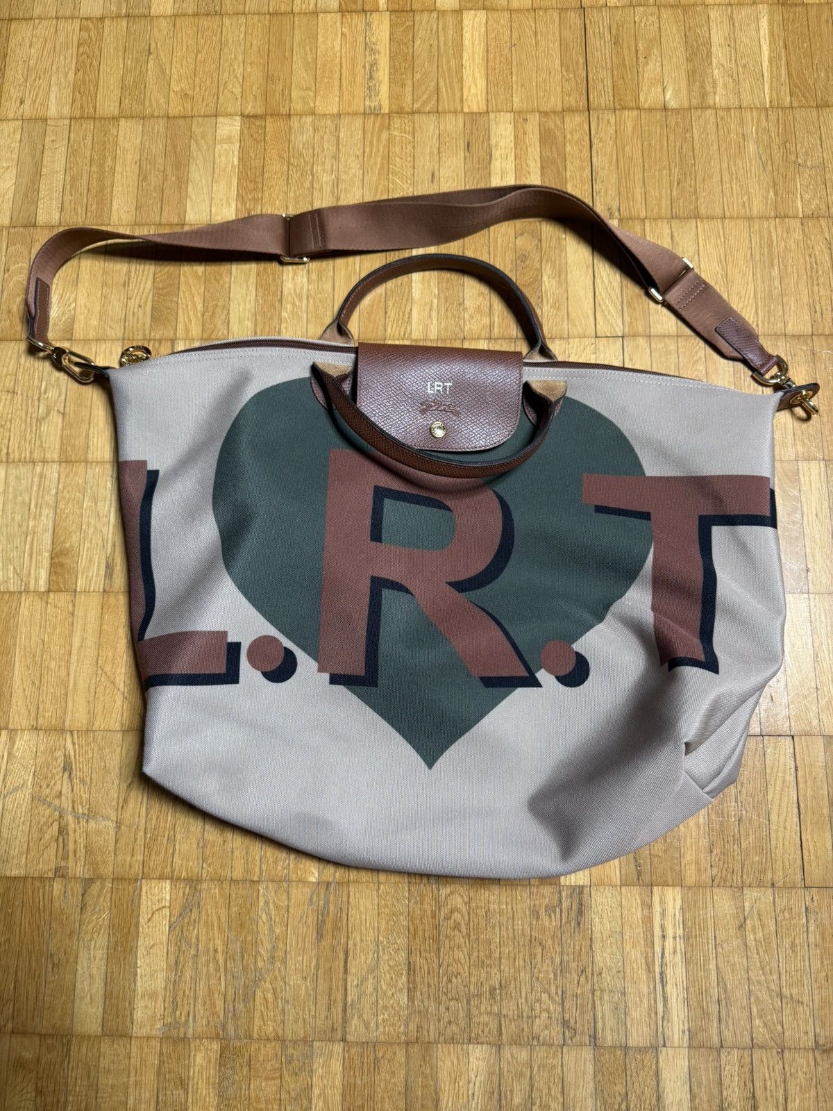 Longchamp Longchamp L.R.T Large Travel Tote Bag Shoulder Bag Beige Size ONE SIZE - 1 Thumbnail