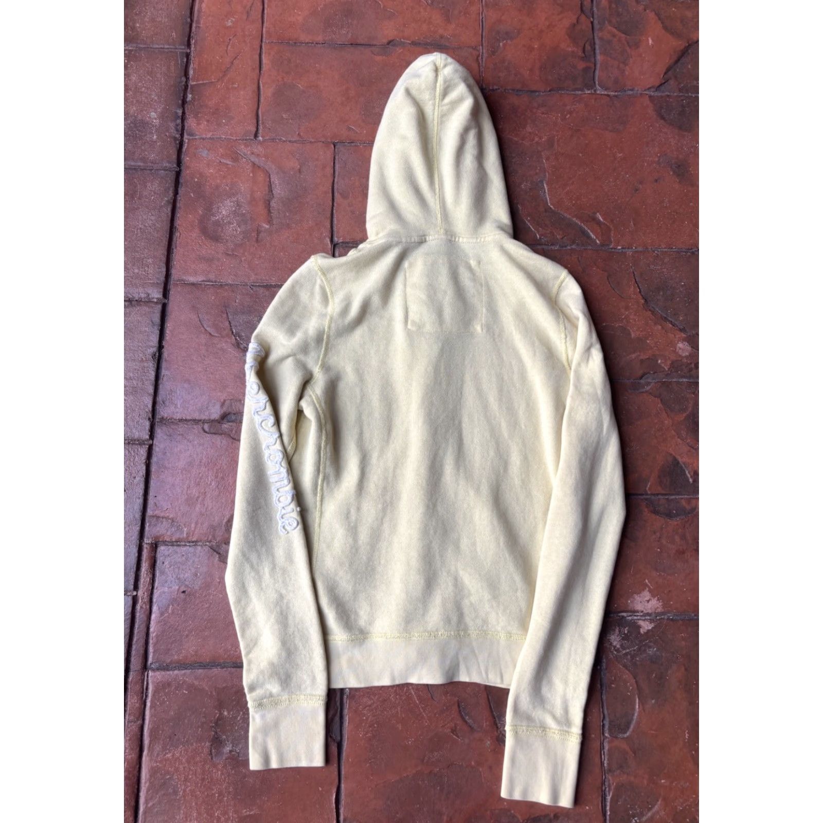 Abercrombie & Fitch VINTAGE Abercrombie & Fitch Zip Up Hoodie Sweatshirt Women’s Large Yellow Size L / US 10 / IT 46 - 3 Thumbnail