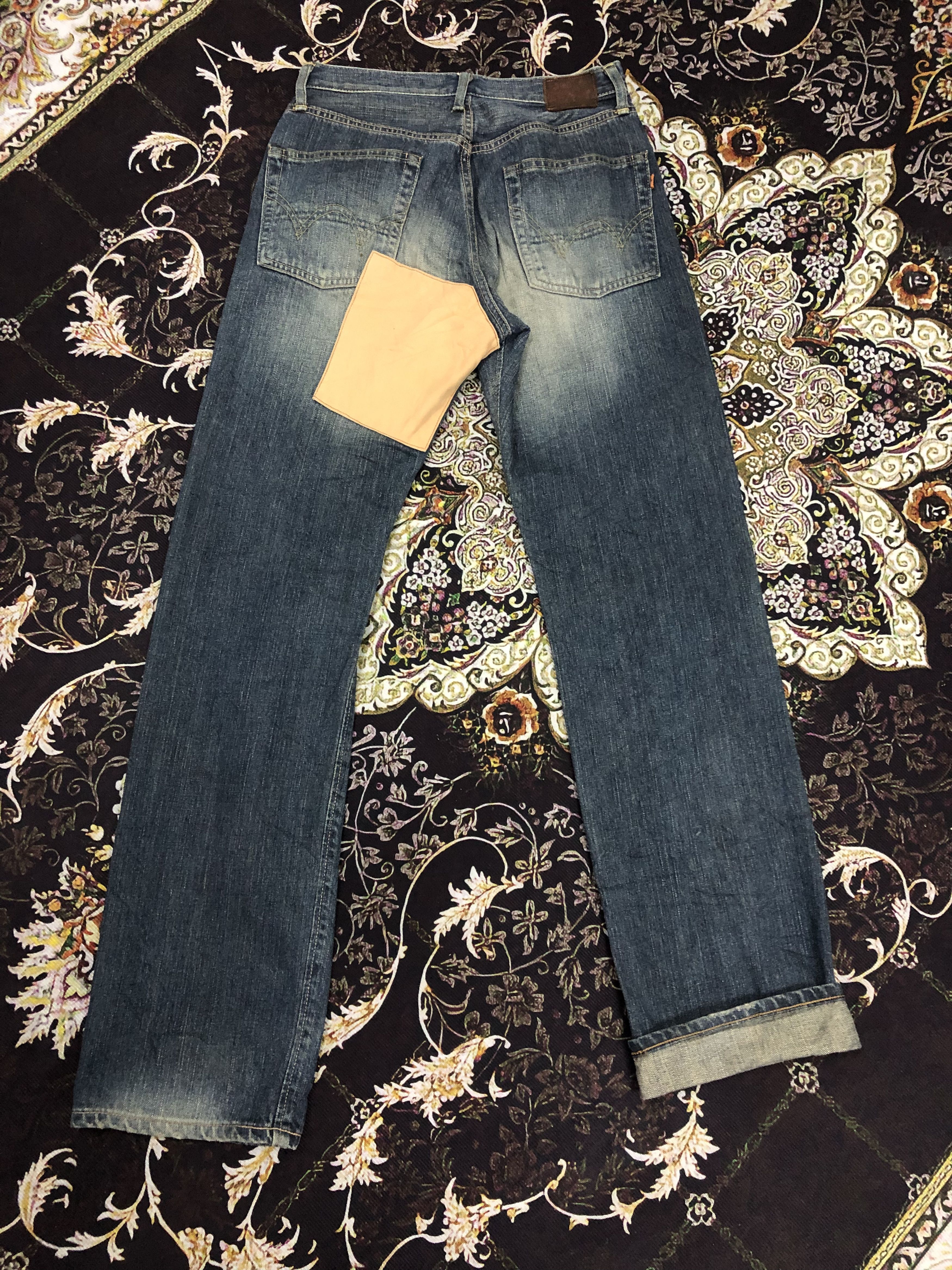 Edwin Distressed edwin selvedge jeans with undone patchwork Size US 30 / EU 46 - 1 Thumbnail