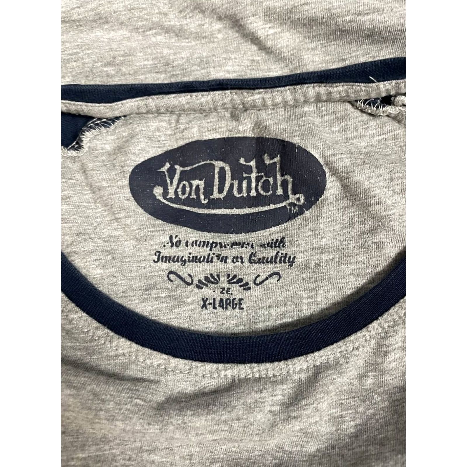 Von Dutch Von Dutch T-Shirt XL Gray Cotton Crew Neck Short Sleeve Mens Vintage Size US XL / EU 56 / 4 - 3 Thumbnail