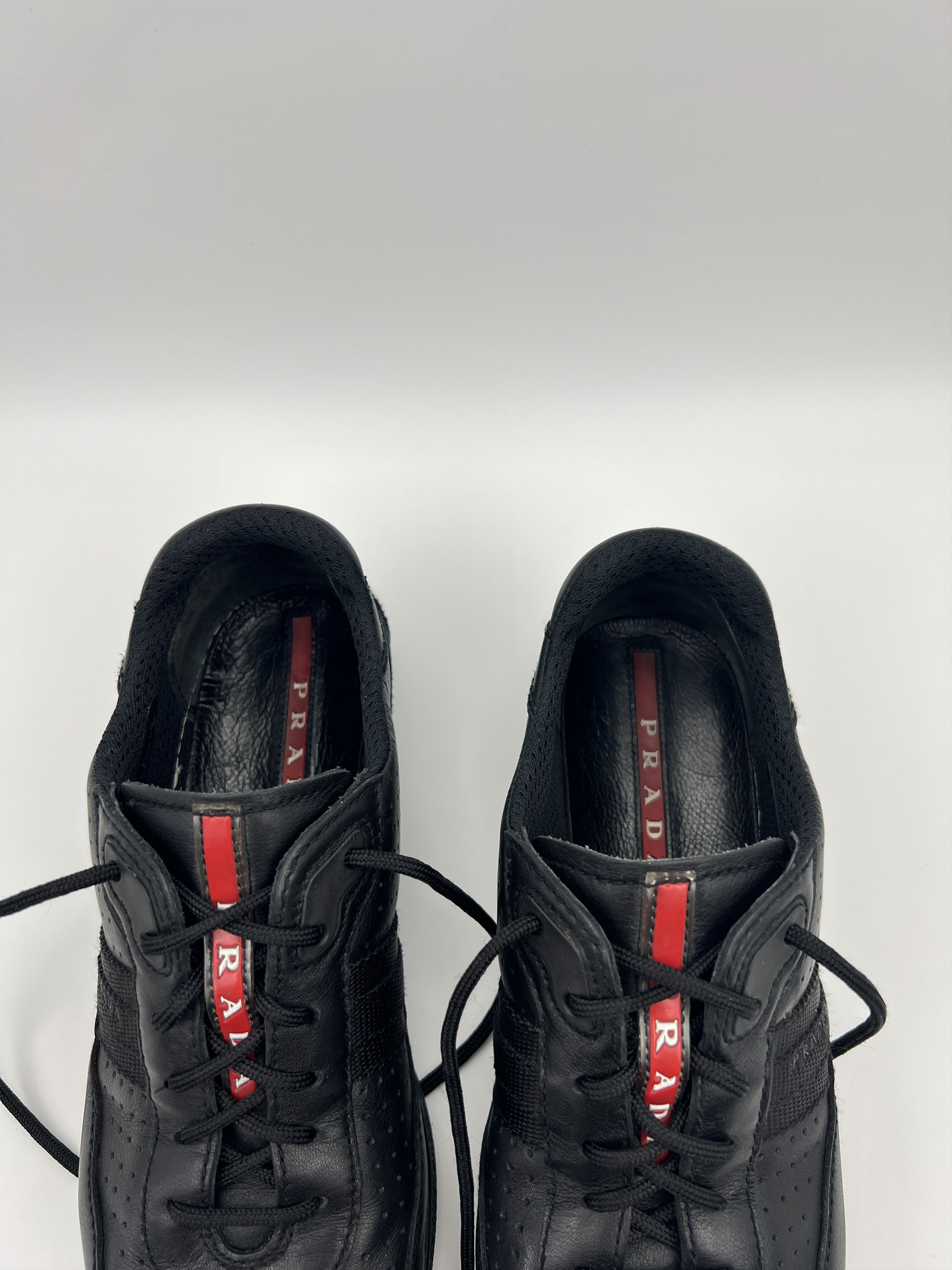 Prada Vintage Prada America's Cup Black Leather Sneakers Women's Size US 8 / IT 38 - 12 Thumbnail