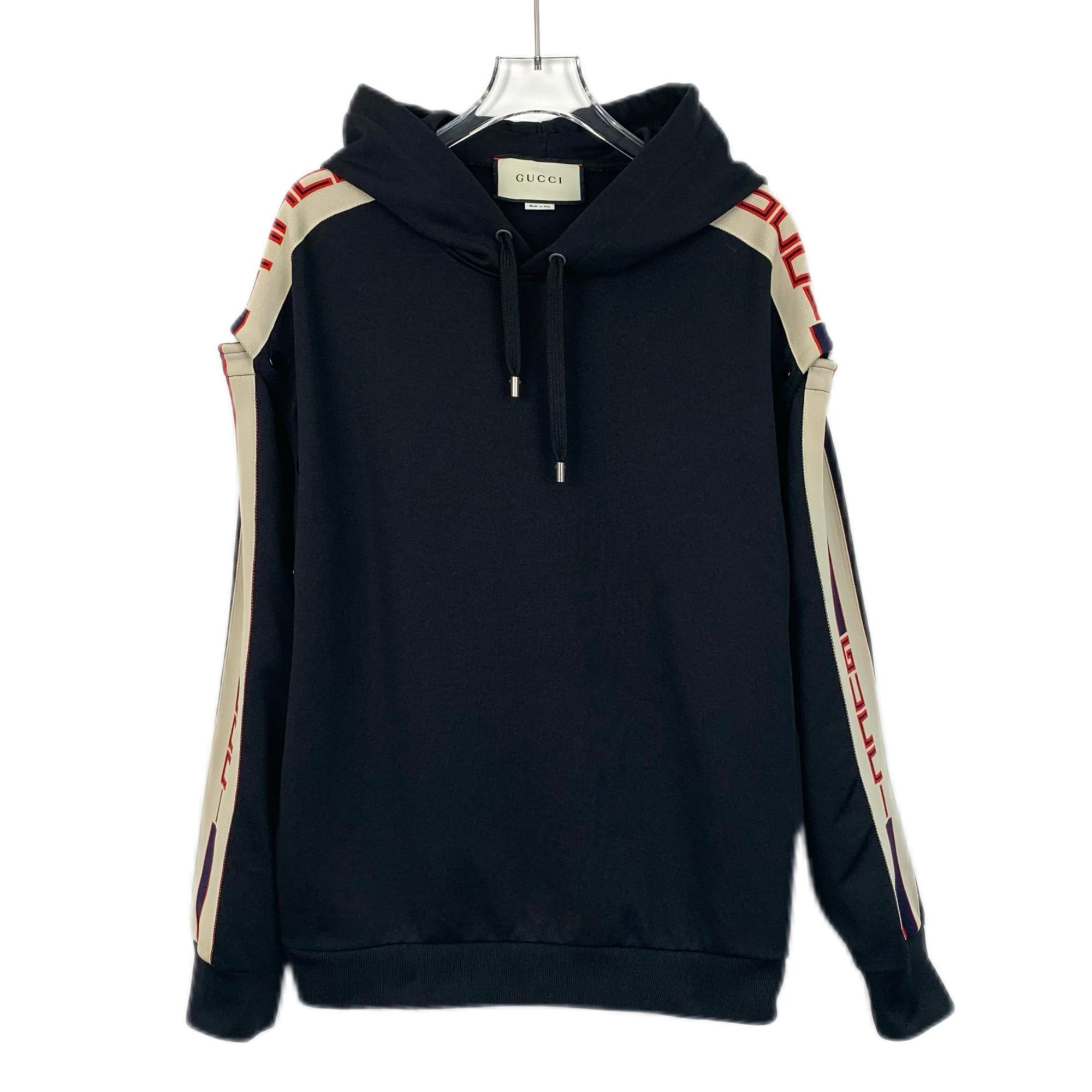 Gucci Gucci Black Cotton/Polyester Hoodie With Logo Tape Sleeves S Size XS / US 0-2 / IT 36-38 - 1 Thumbnail