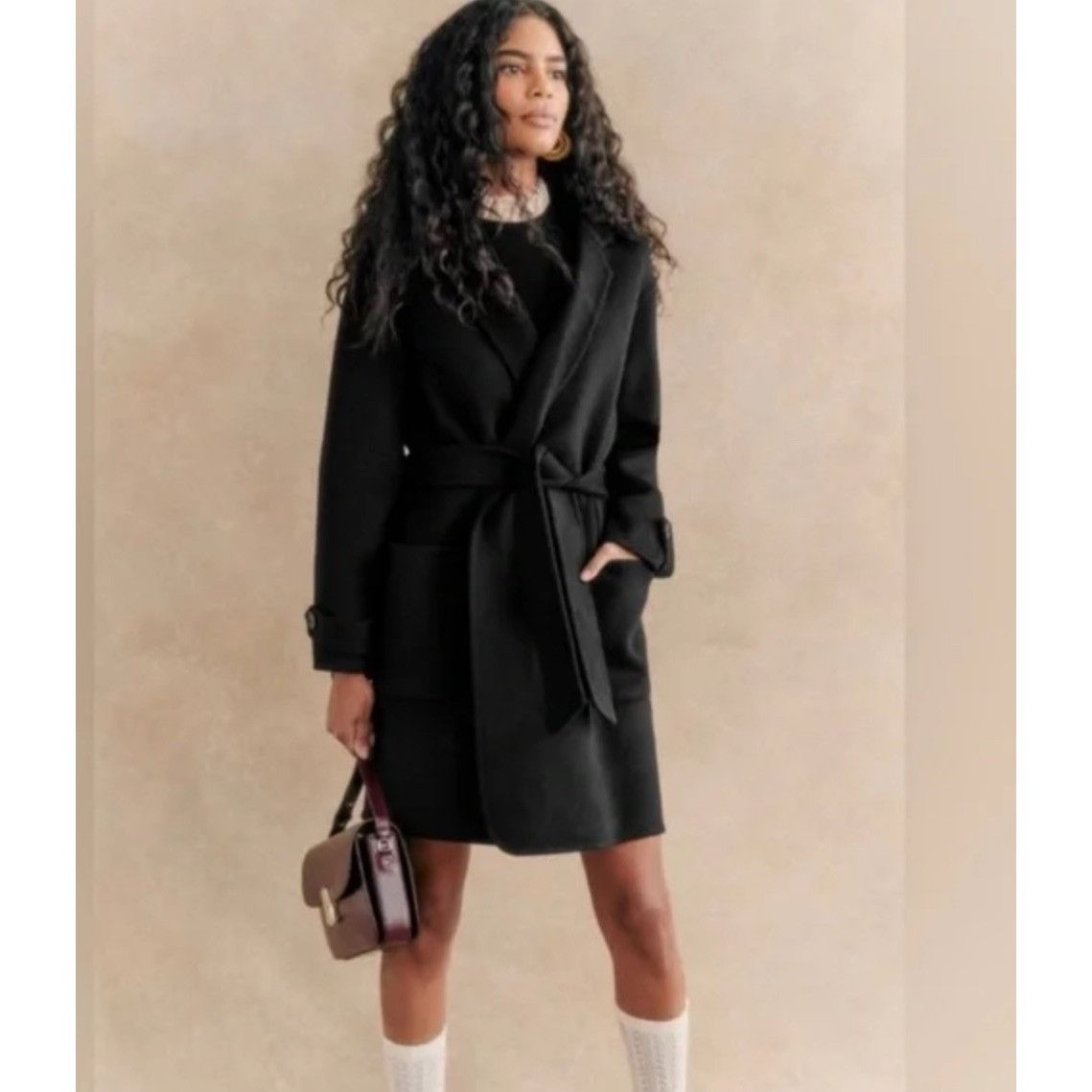 Sezane Sezane black full wool Rick coat SZ34 bust40 Size XS / US 0-2 / IT 36-38 - 1 Thumbnail