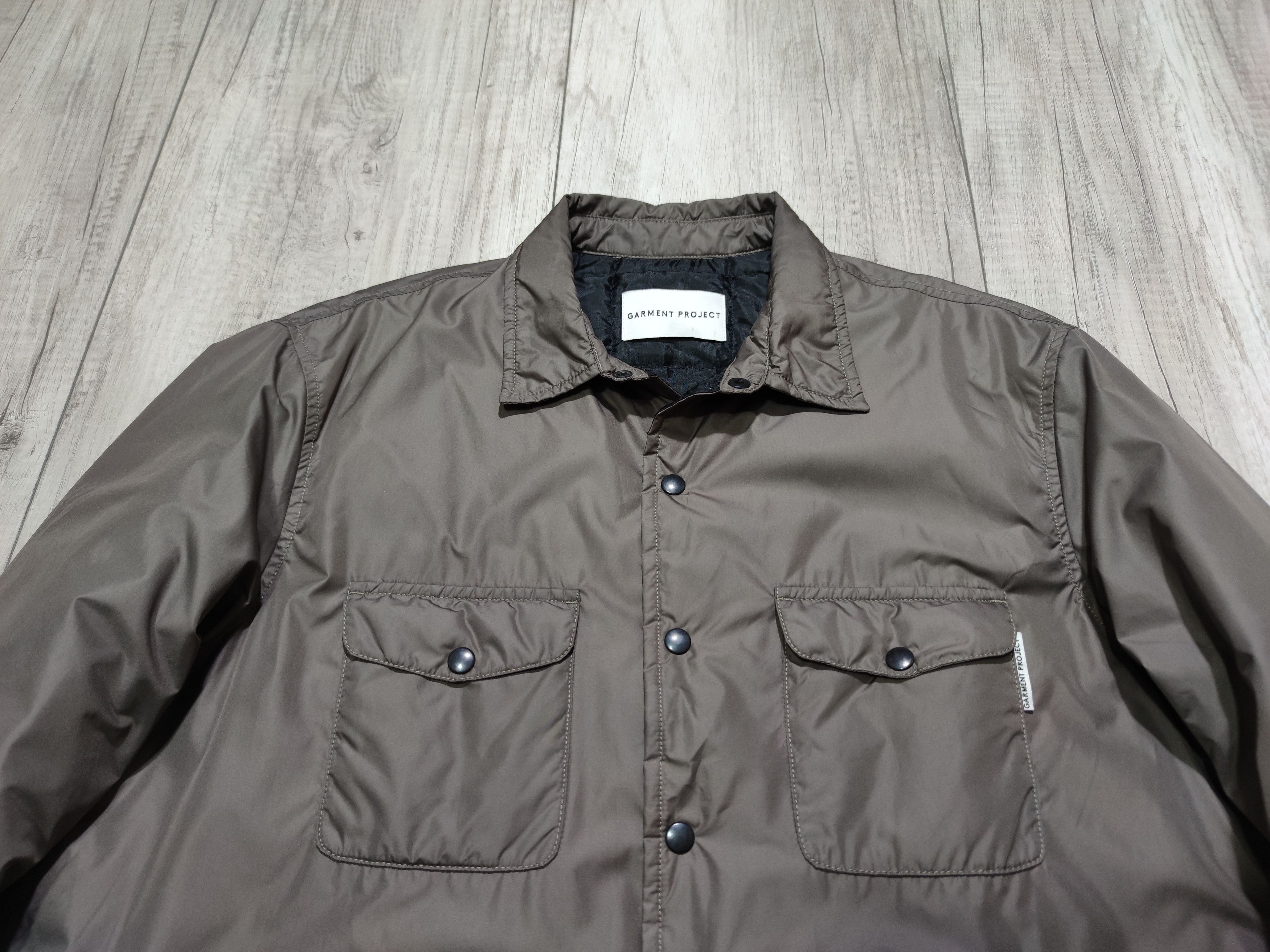 Garment Project Garment Project Padded Nylon Gray Shirt Jacket Large Size US L / EU 52-54 / 3 - 5 Thumbnail