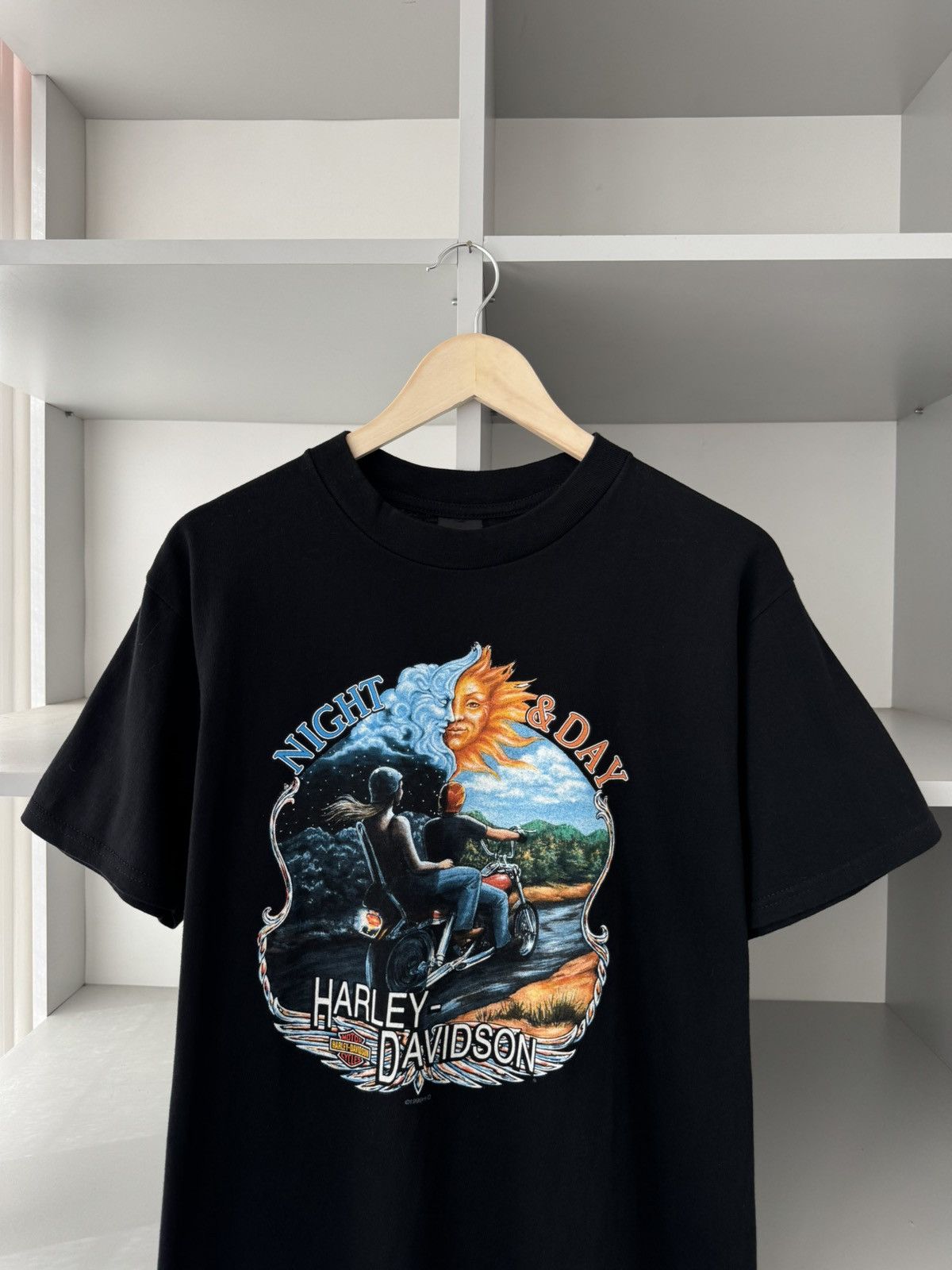 Harley Davidson × Vintage Harley Davidson HD Vintage Day and Night 1998 1999 Tee Size US M / EU 48-50 / 2 - 3 Thumbnail