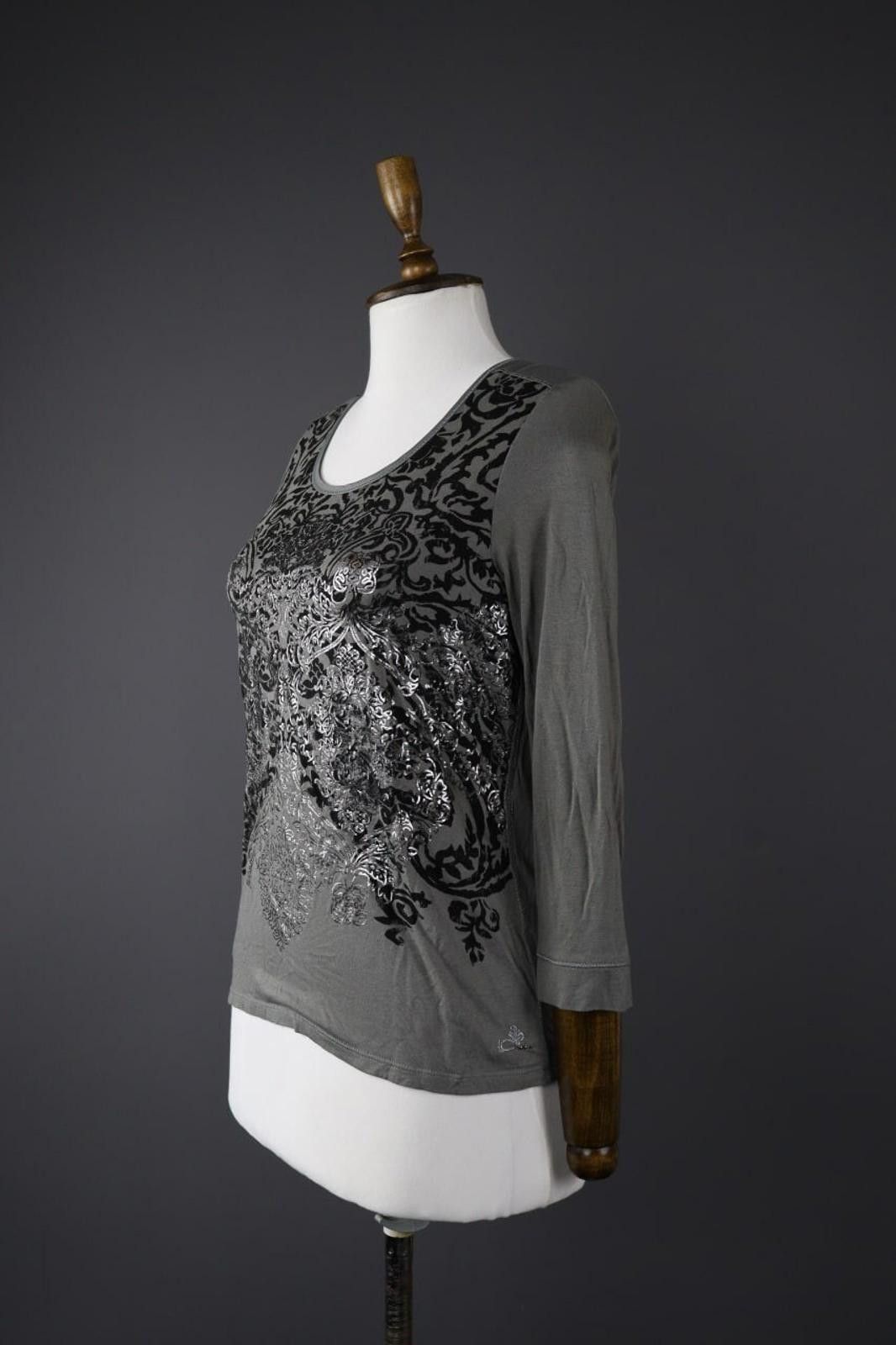 Designer Luisa Cerano Multi Viscose Spell Out Shirt Top Size 8 Size M / US 6-8 / IT 42-44 - 4 Thumbnail