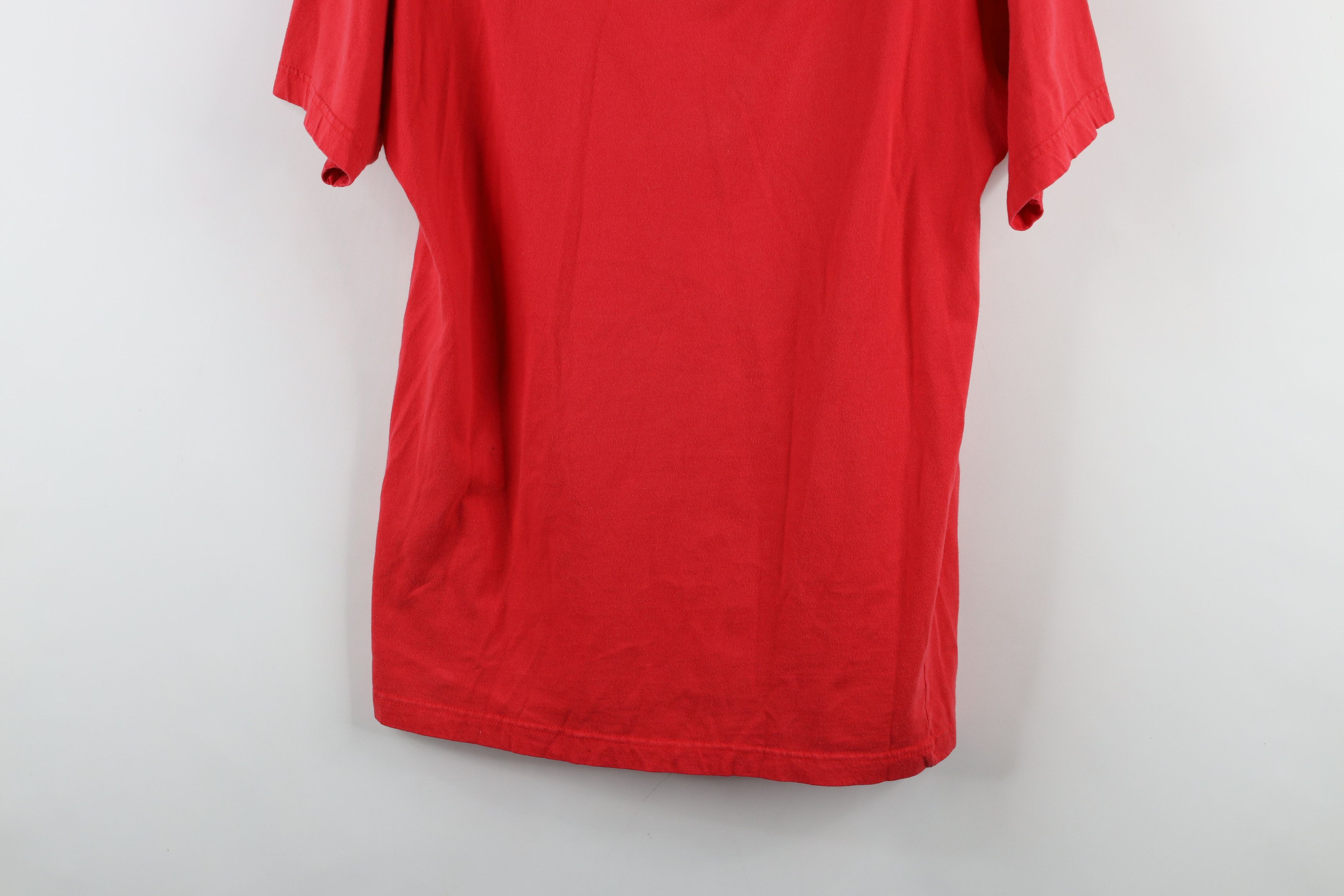 Vintage Vintage 90s Streetwear Blank V-Neck T-Shirt Red Cotton Size US S / EU 44-46 / 1 - 3 Thumbnail