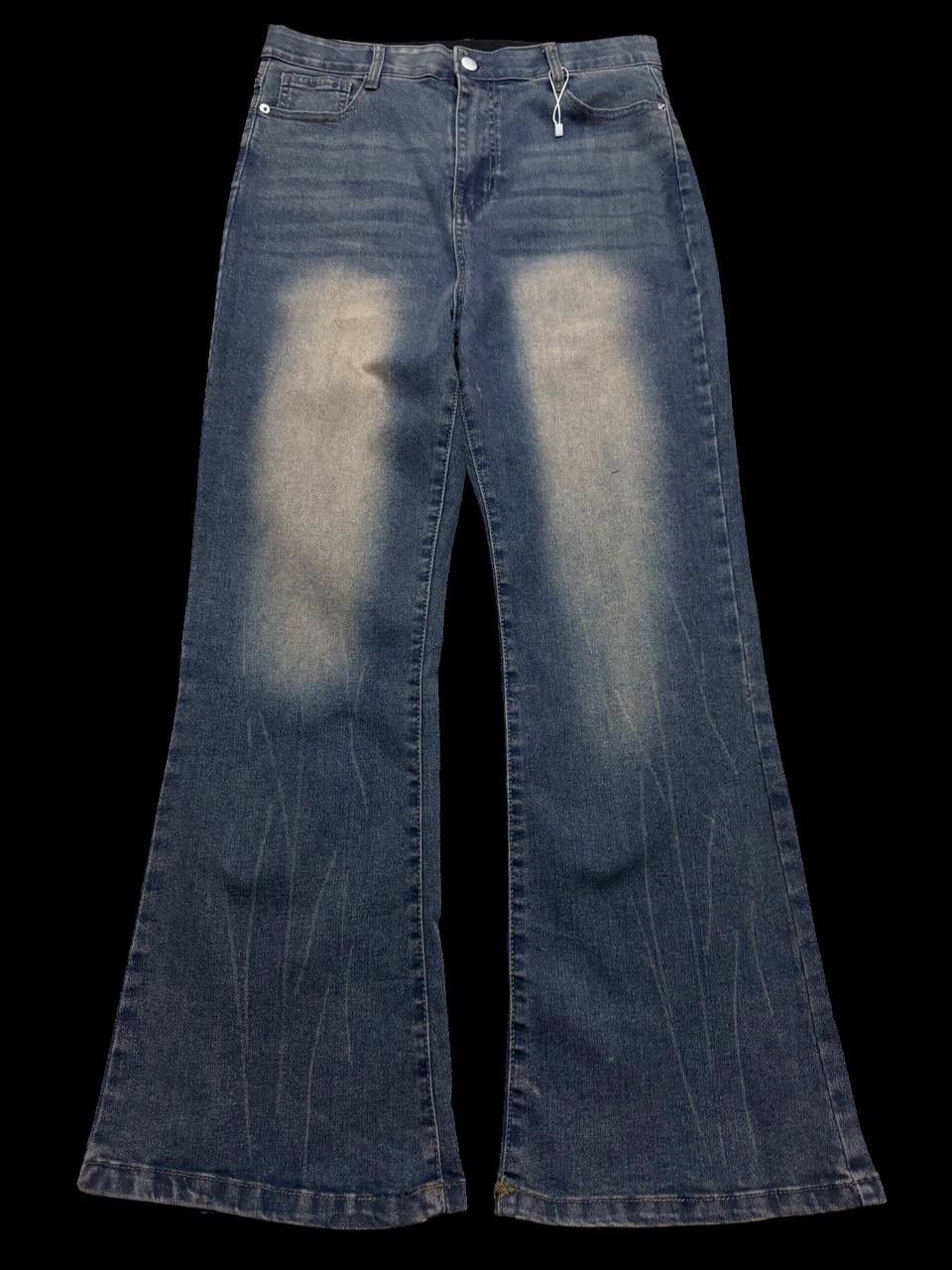 Other FLARE 90s Style Japanese Mudwash Punk Bootcut Denim Jeans Size US 30 / EU 46 - 2 Thumbnail