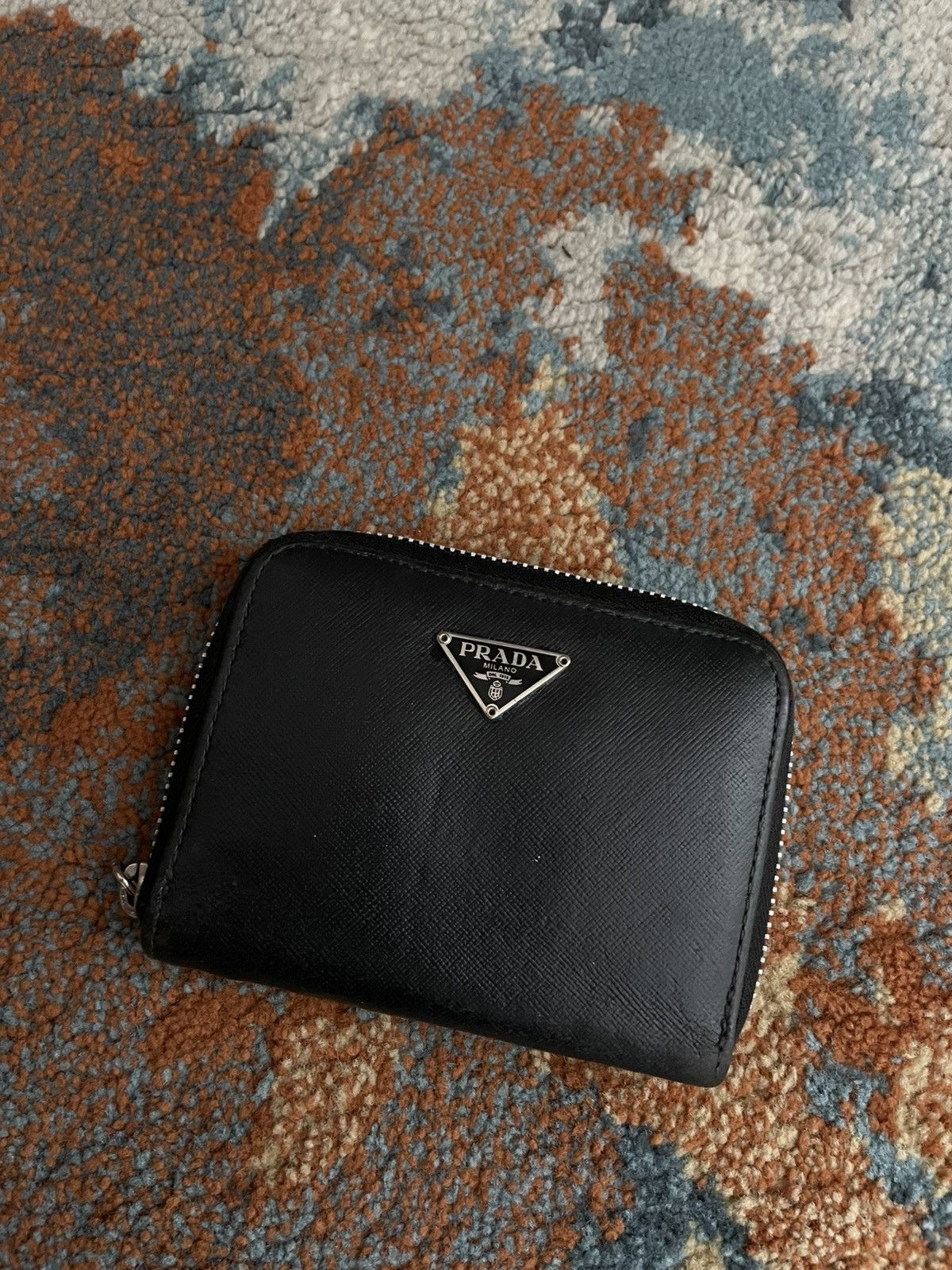 Prada Prada Milano Black Leather Zip Wallet Size ONE SIZE - 1 Thumbnail