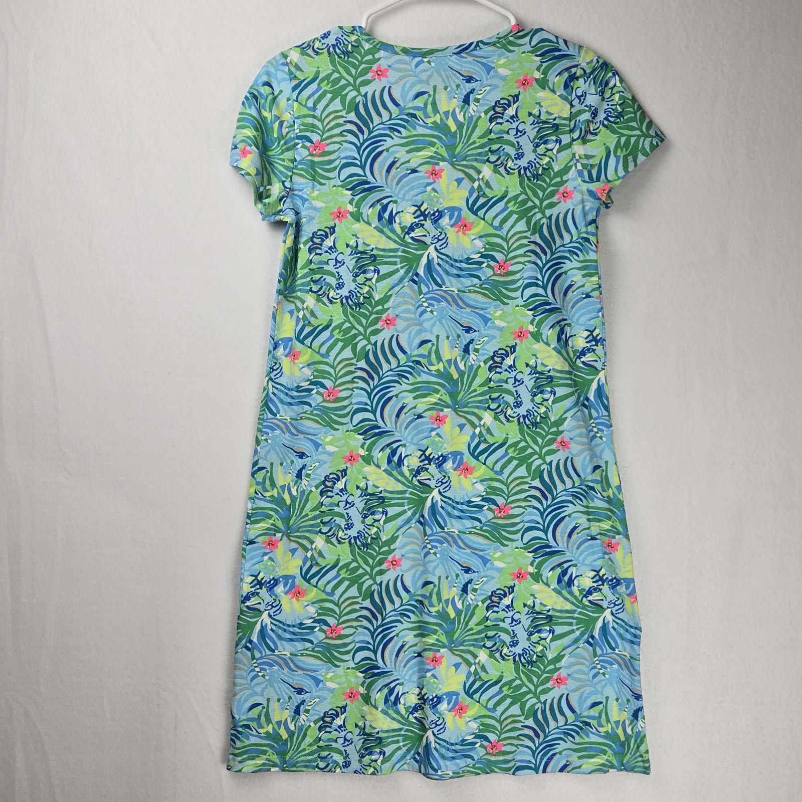 Designer Lilly Pulitzer Etta Frond Tropical V-Neck Dress Size XS Size XS / US 0-2 / IT 36-38 - 3 Thumbnail
