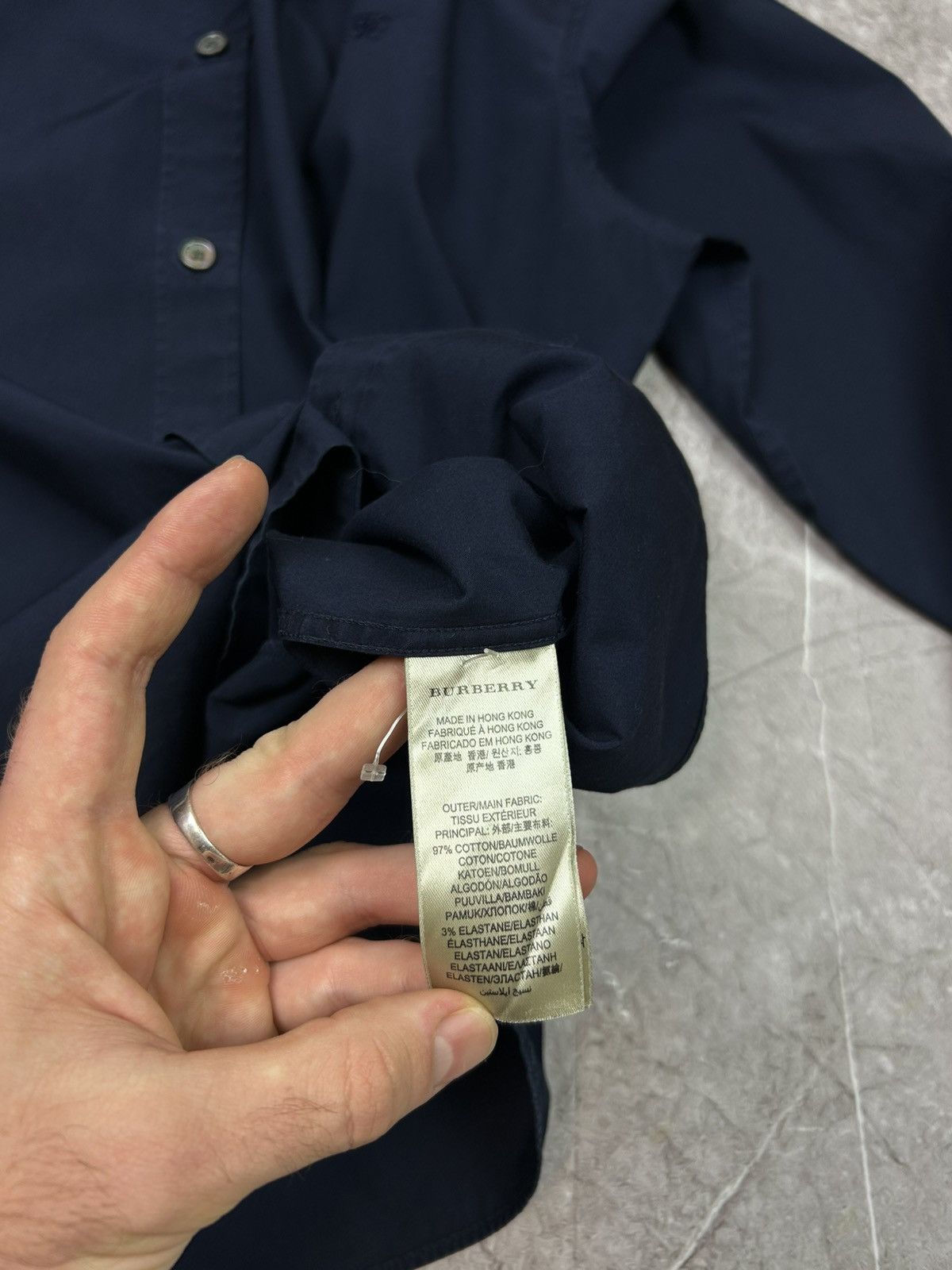 Burberry Burberry Brit Button Up Dark Blue Long Sleeve Nova Check Size US M / EU 48-50 / 2 - 12 Thumbnail