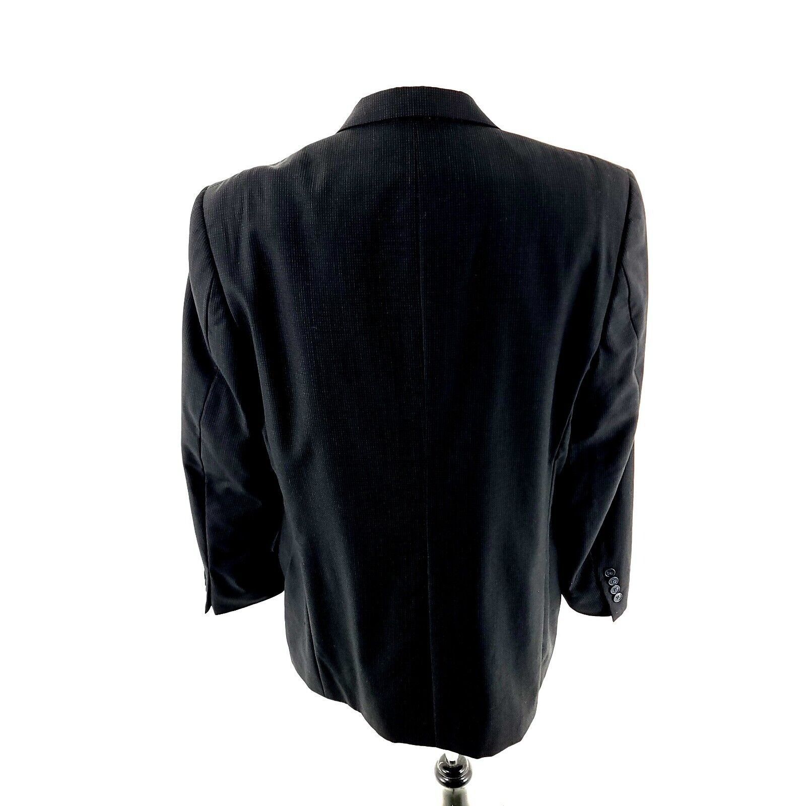 Hart Schaffner Marx Hart Schaffner Marx Wool 3 Button Suit Jacket 42R Black Stri Size 42R - 5 Thumbnail