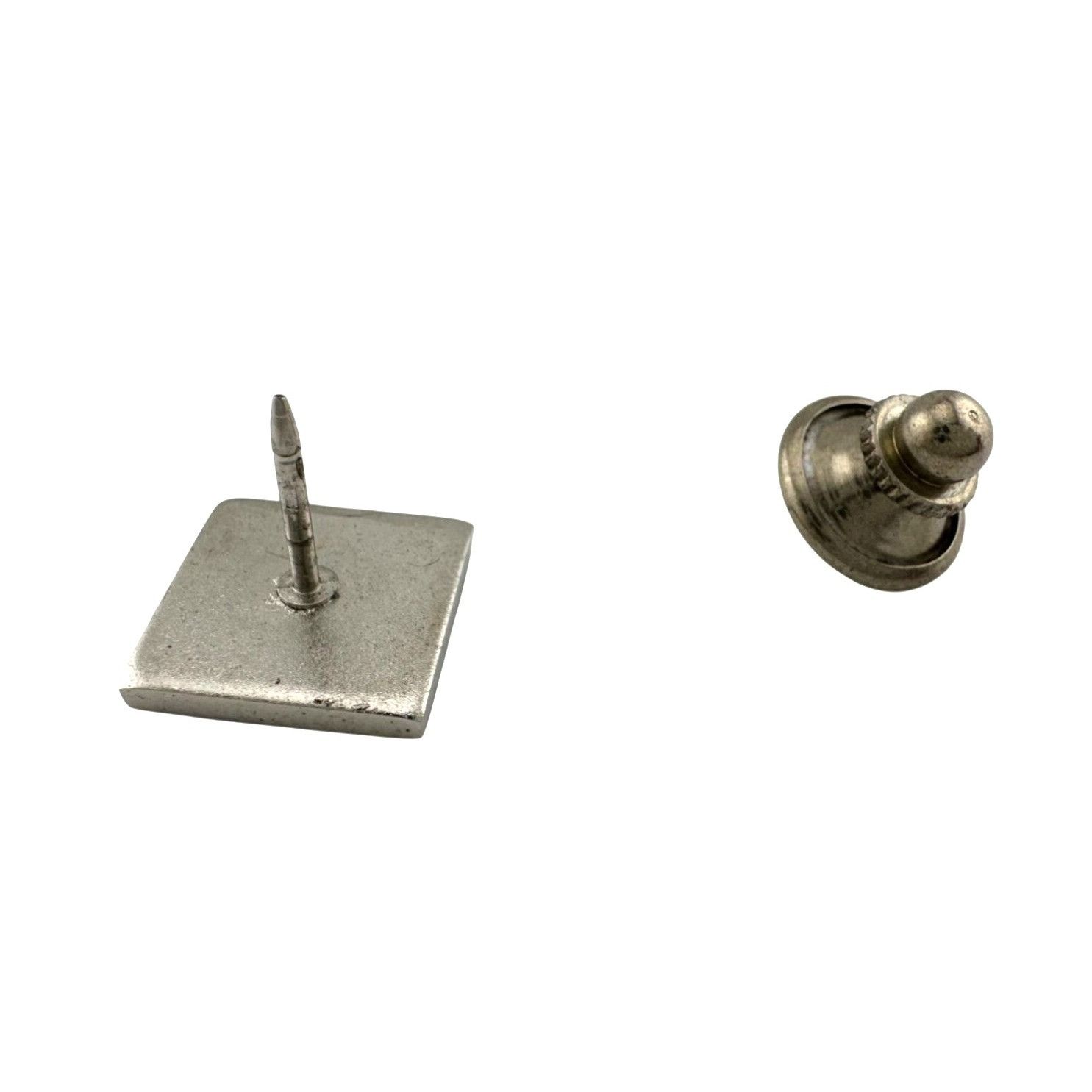Other Men's Silver Tone Edged Square Shaped Pin / Tie Pin Size ONE SIZE - 3 Thumbnail