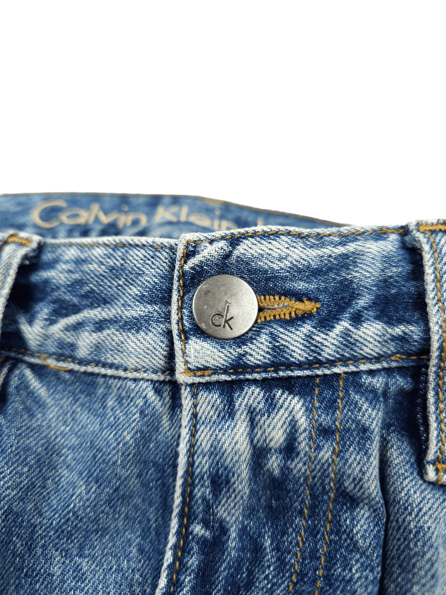Calvin Klein × Japanese Brand 💎 Size 33/34 Calvin Klein Distressed Ripped Straight Jeans Size US 33 - 16 Thumbnail