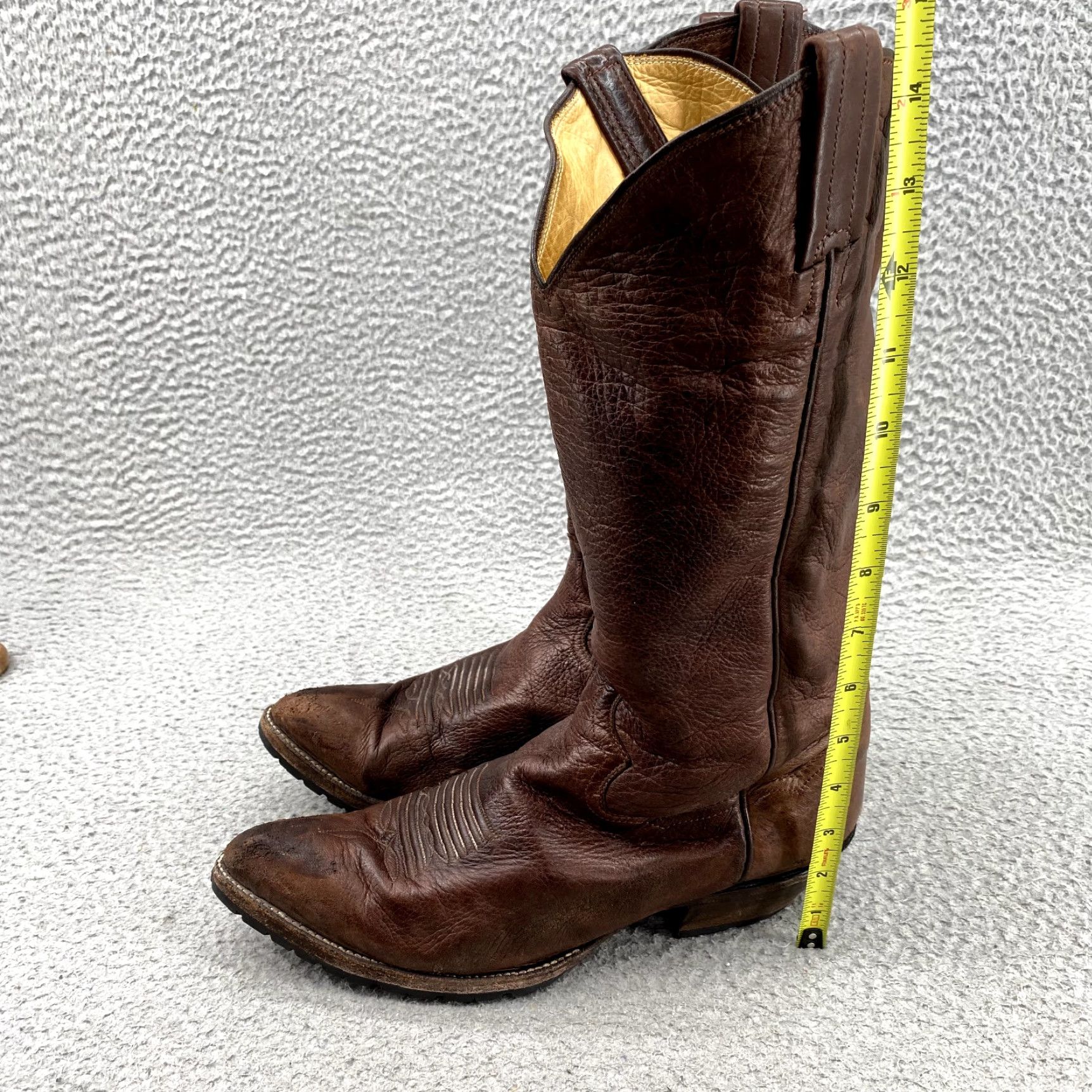 Vintage Panhandle Slim Boots Mens 8.5 D Brown Soft Leather Cowboy Western Workwear Boots Size US 8.5 / EU 41-42 - 3 Thumbnail