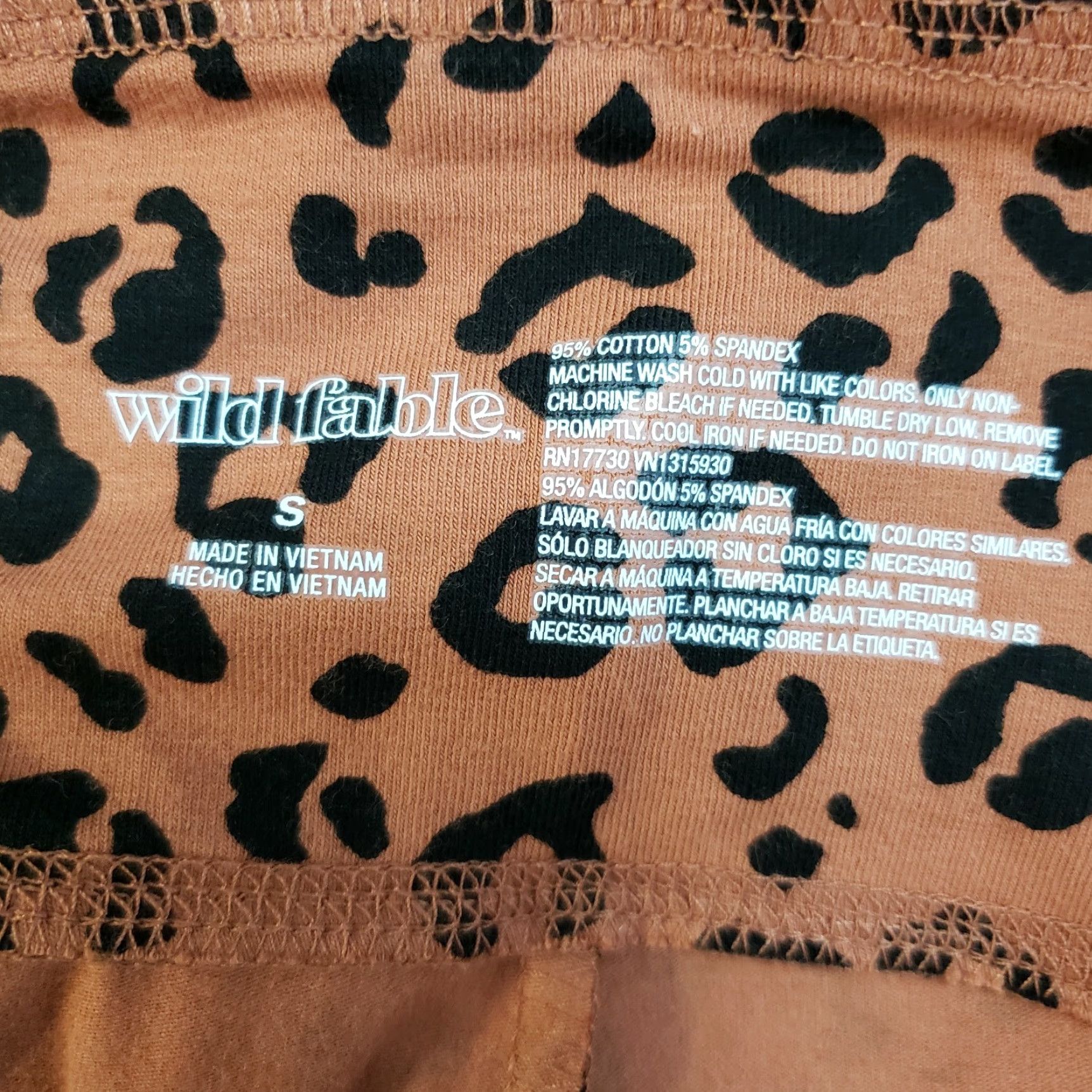Vintage Wild Fable High Rise Leggings Womens Sz Small Black Brown Animal Print Cotton Size 32" / US 10 / IT 46 - 6 Thumbnail