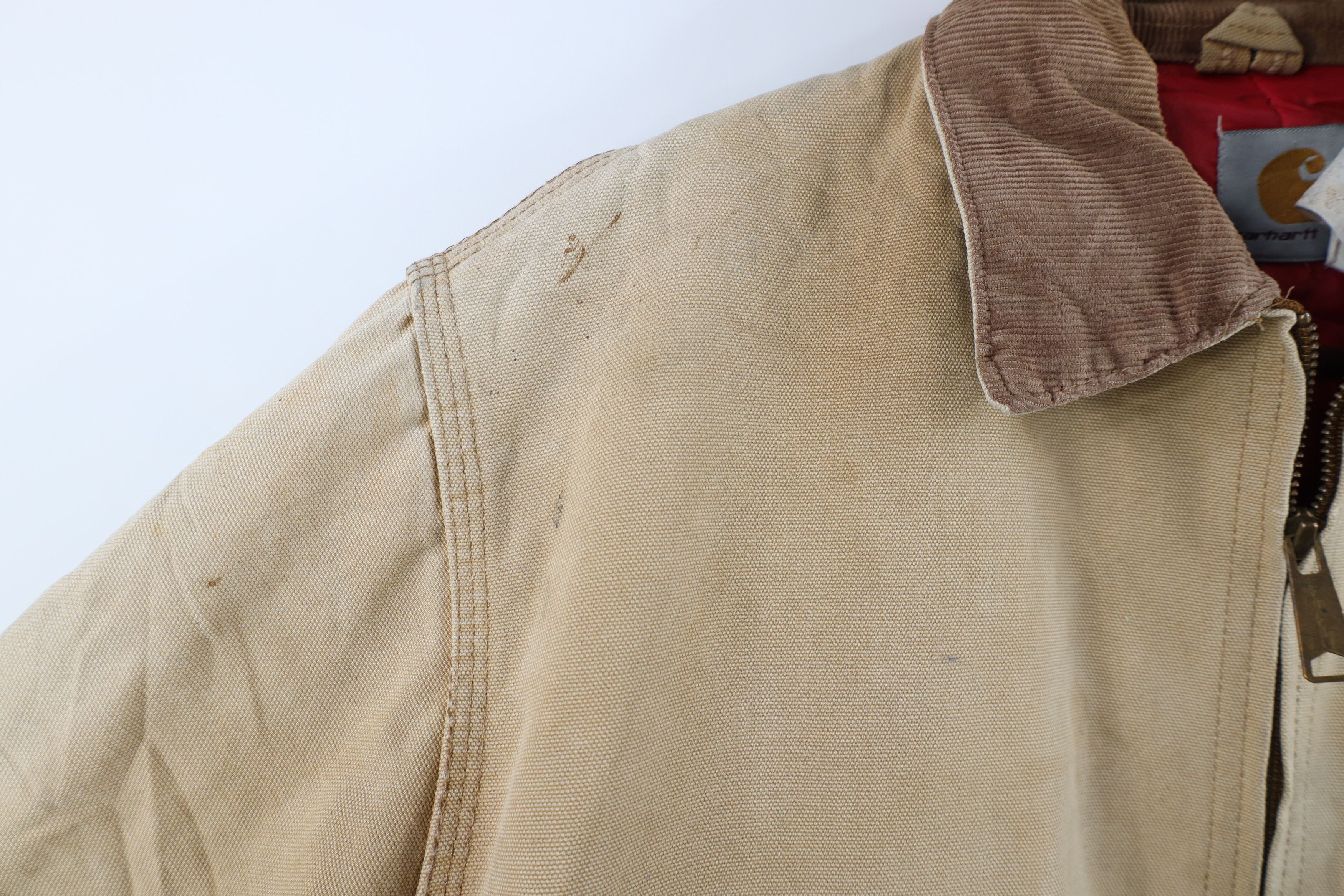 Carhartt × Vintage Vintage 90s Carhartt Quilted Detroit Jacket Duck Brown USA Size US L / EU 52-54 / 3 - 8 Thumbnail