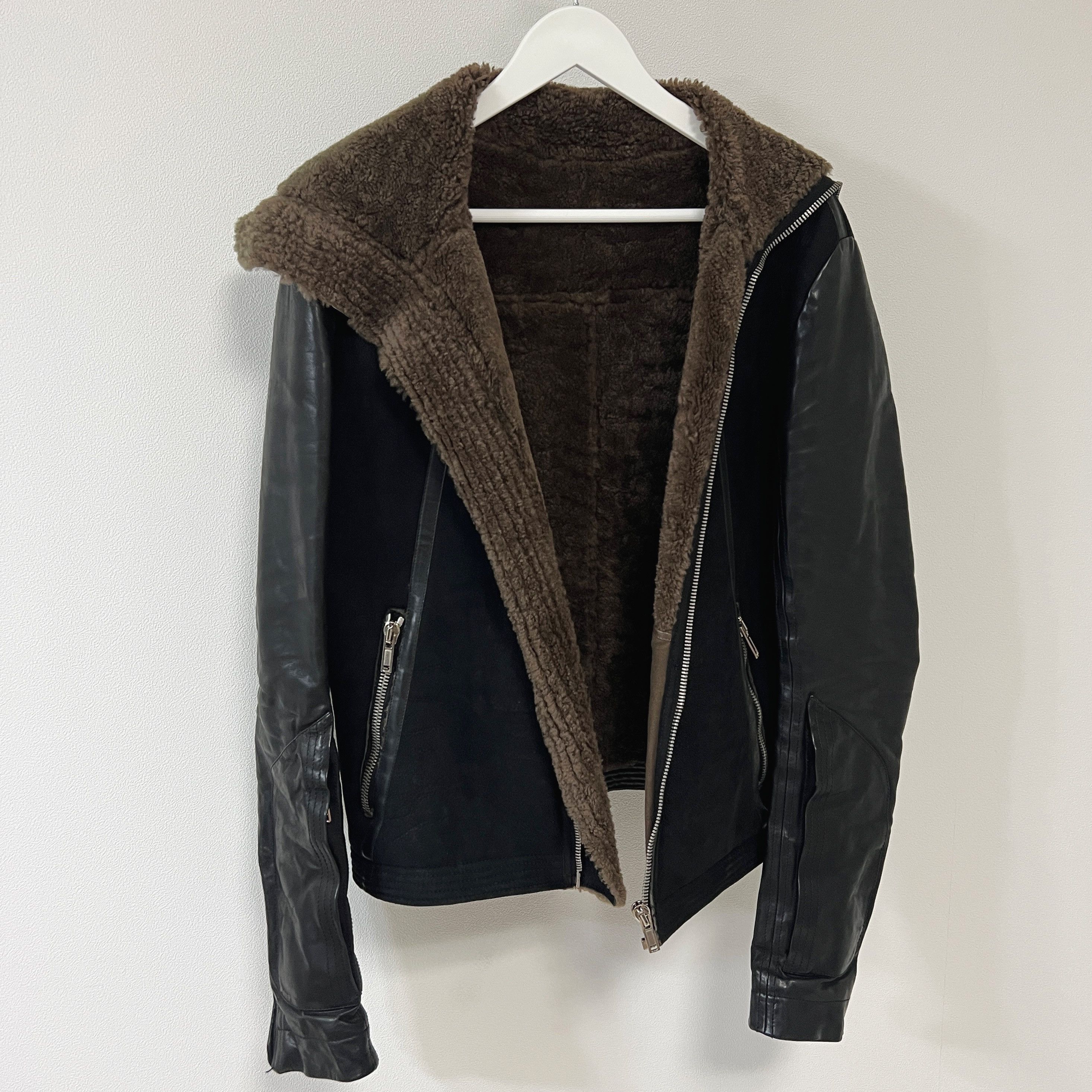 Rick Owens Rick Owens 12FW "MOUNTAIN" Geo Shearling Leather Jacket Size US M / EU 48-50 / 2 - 3 Thumbnail