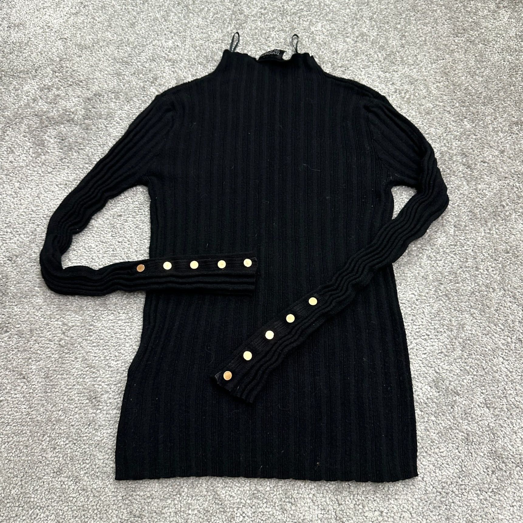 Topshop Topshop Sweater Womens 4 Black Mock Neck Knit Pullover Casual Knitwear Size S / US 4 / IT 40 - 2 Thumbnail