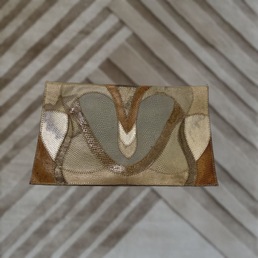 Vintage VINTAGE Furst & Mooney Snakeskin Clutch Patchwork Leather Rare Bag Art Size ONE SIZE - 1 Thumbnail