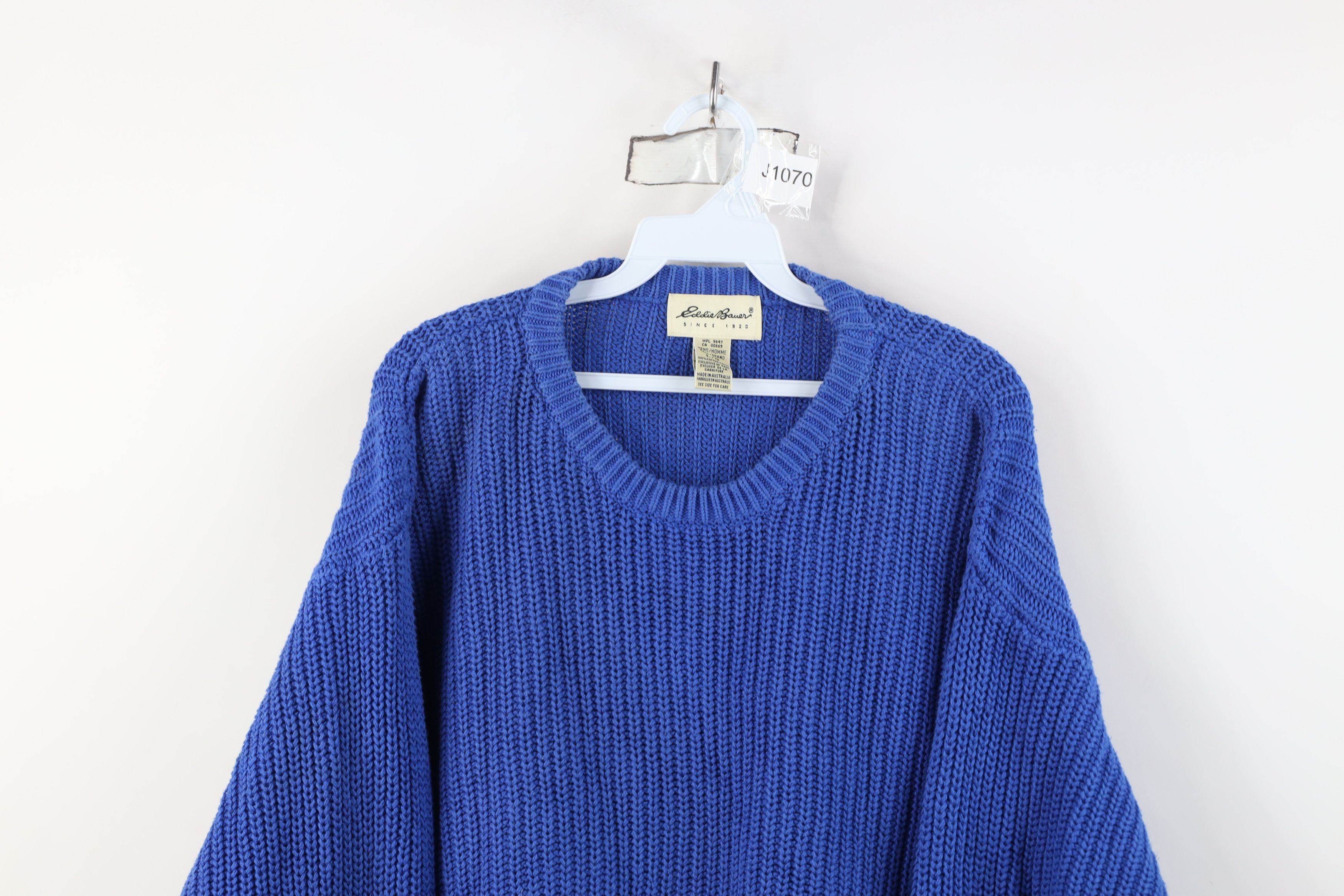 Eddie Bauer Vintage 90s Eddie Bauer Cotton Ribbed Knit Sweater Size US L / EU 52-54 / 3 - 2 Thumbnail