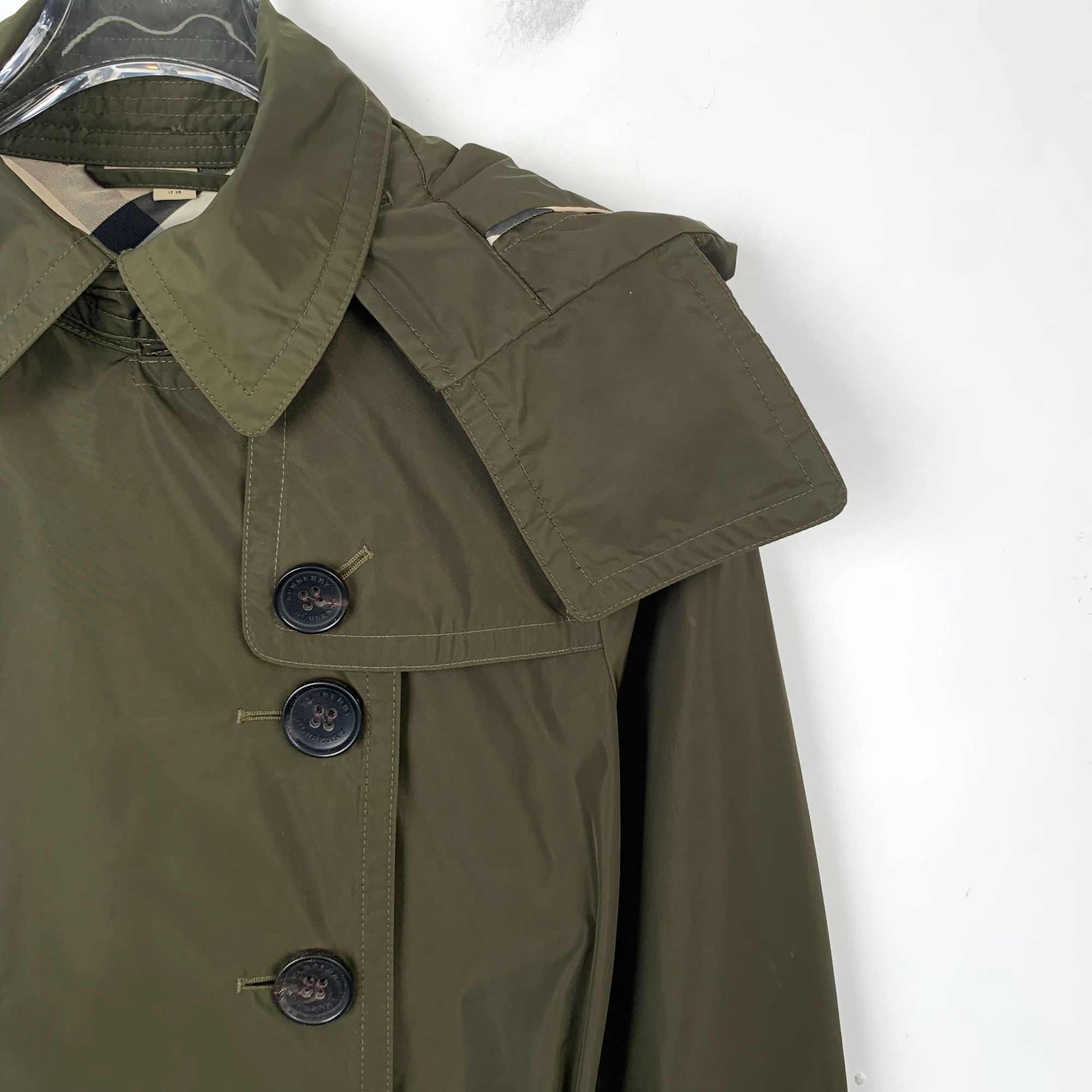 Burberry Burberry Military Green Double-Breasted Trench Coat W/ Belt Size S / US 4 / IT 40 - 6 Thumbnail