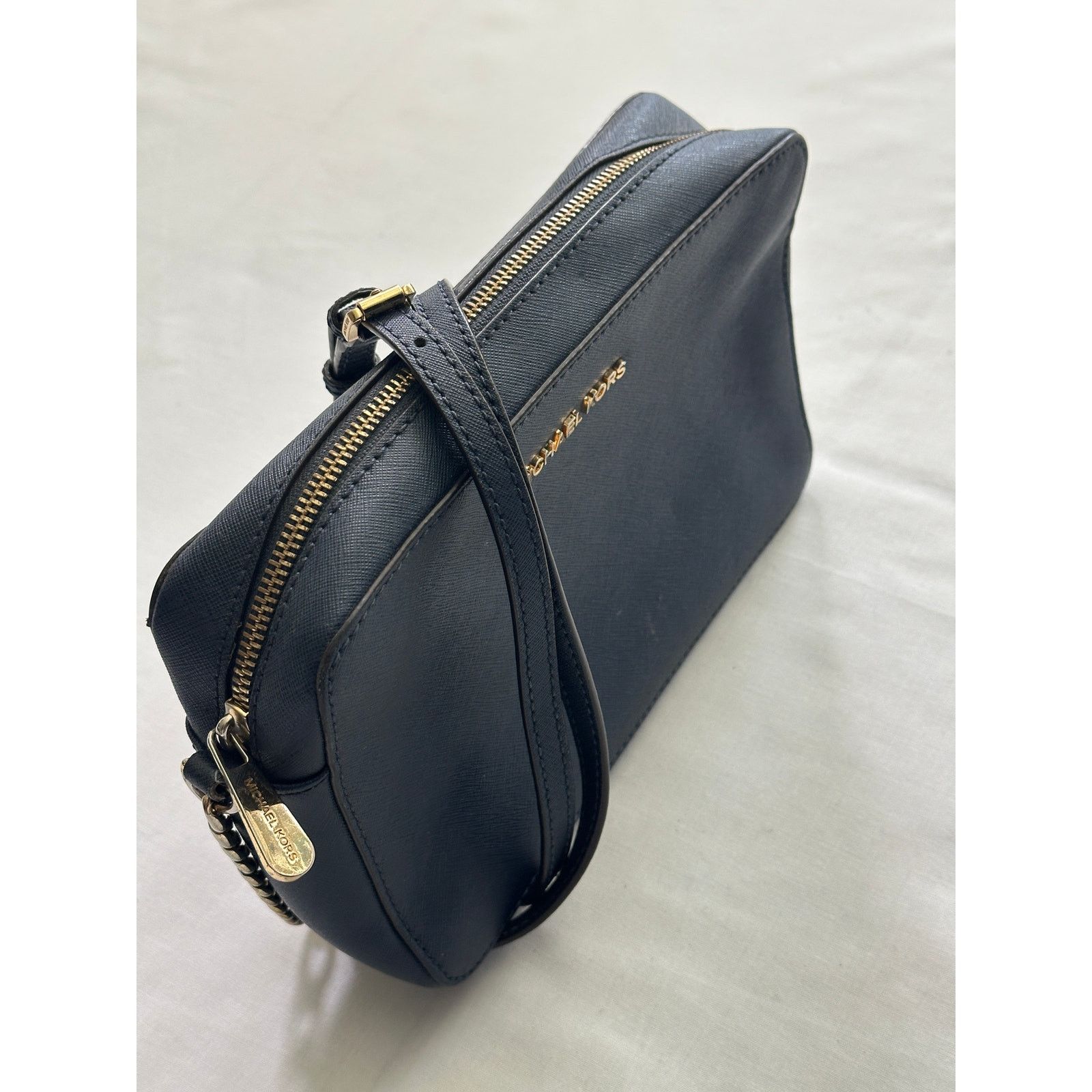 Michael Kors Michael Kors Jet Saffiano Leather Crossbody Bag – Navy Size ONE SIZE - 2 Thumbnail
