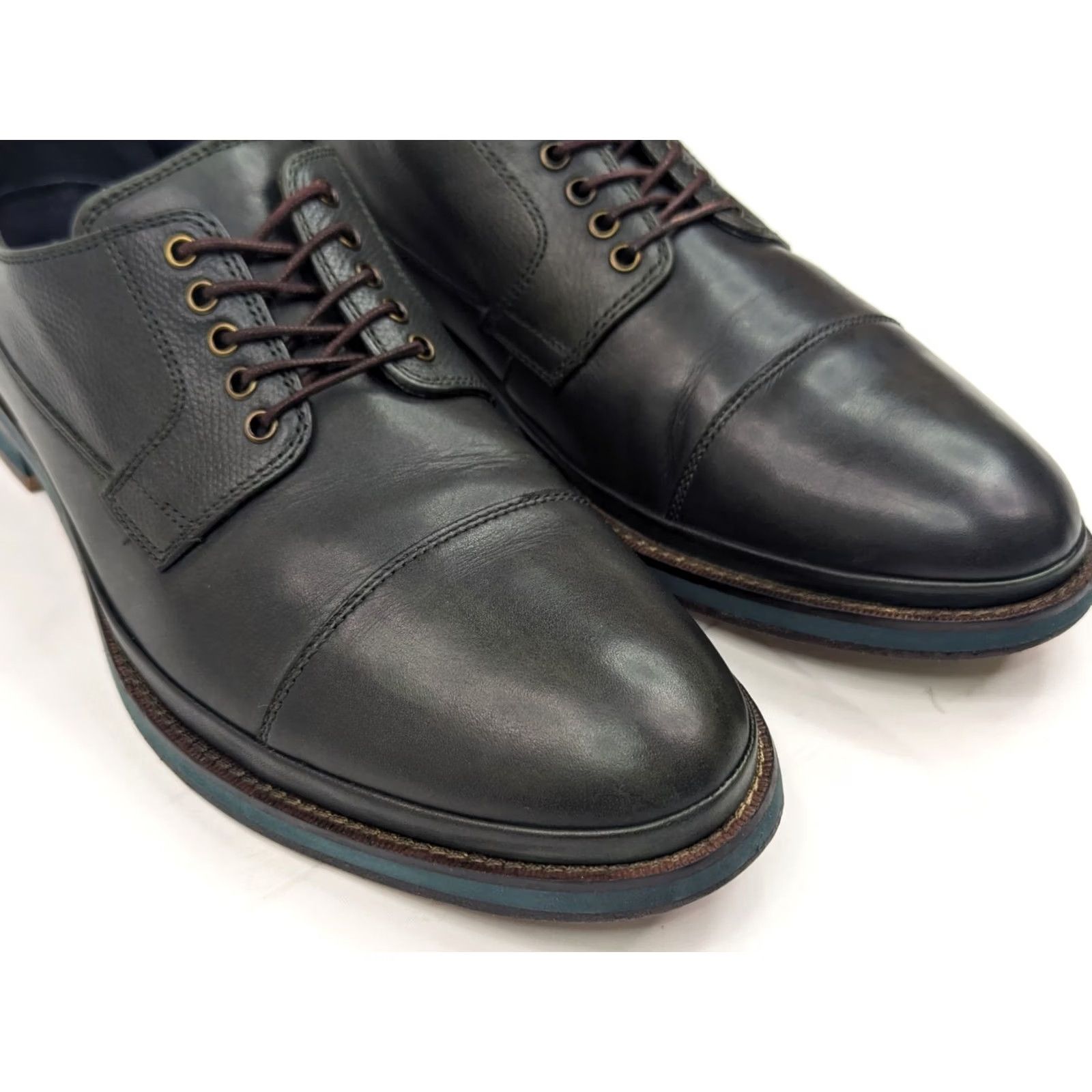 Cole Haan Cole Haan Green Cap Toe Oxford Shoes – Men 10.5M Derby Pebble Leather Saddle Style Dress Shoes Size ONE SIZE - 4 Thumbnail