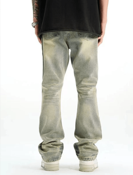 Japanese Brand × Jean Men's washed distressed street loose straight jeans Size US 32 / EU 48 - 4 Thumbnail
